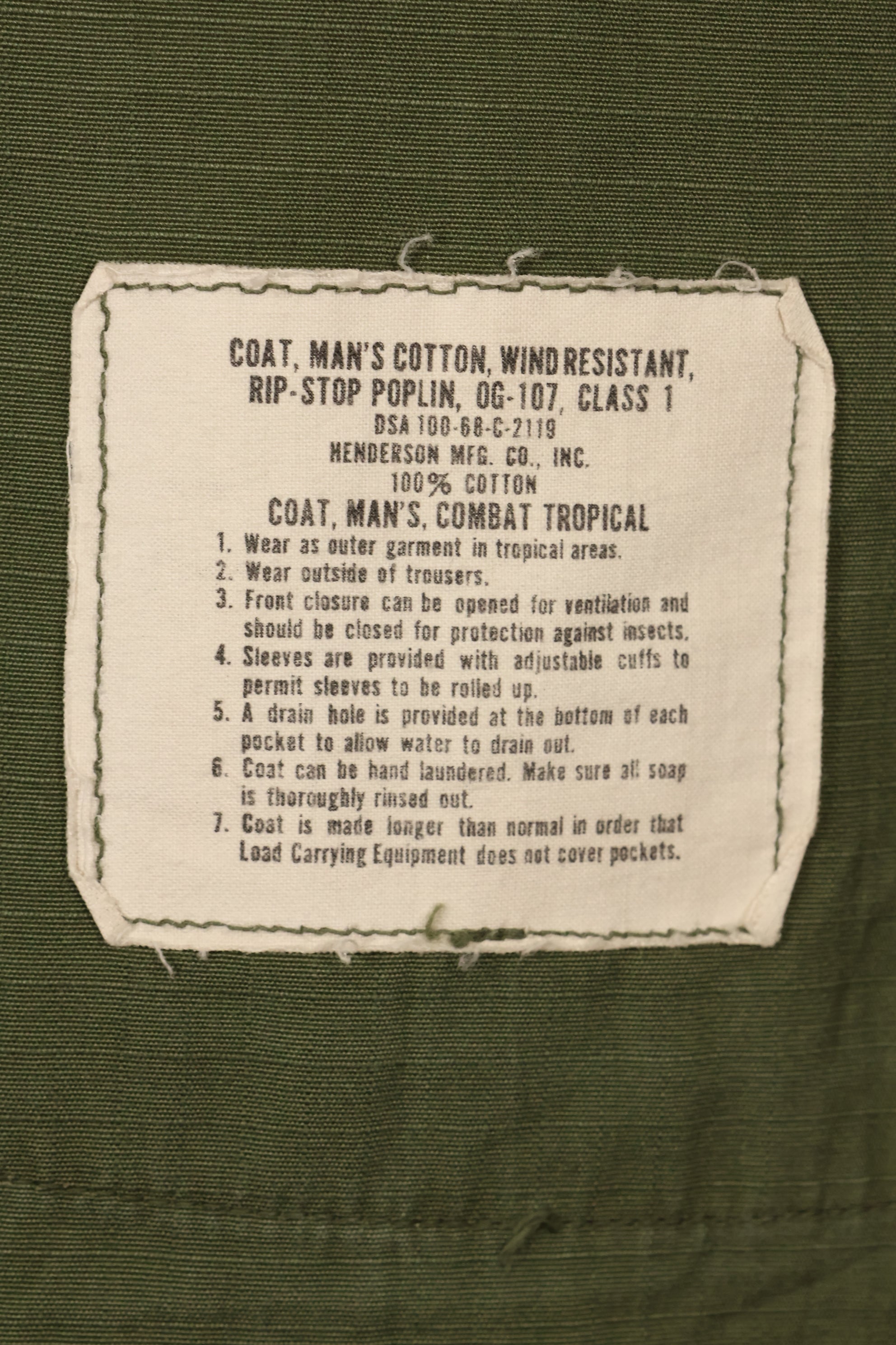 1968年契約　M-R　1980年代　グリーンベレー使用　4th Model ジャングルファティーグ　ジャケット　中古品