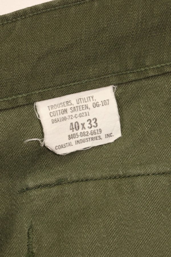 1972年会計　TYPE 3　40 x 33 アメリカ軍　OG-107 ユーティリティパンツ　ベイカーパンツ　中古品
