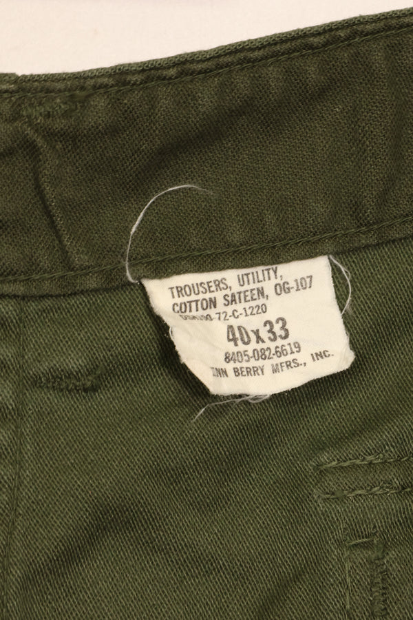 1972年会計　TYPE 3　40 x 33 アメリカ軍　OG-107 ユーティリティパンツ　ベイカーパンツ　中古品  B
