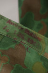 実物　1944年製　USMC フロッグスキン迷彩　ゴム引き　レインポンチョ　状態良い　中古品