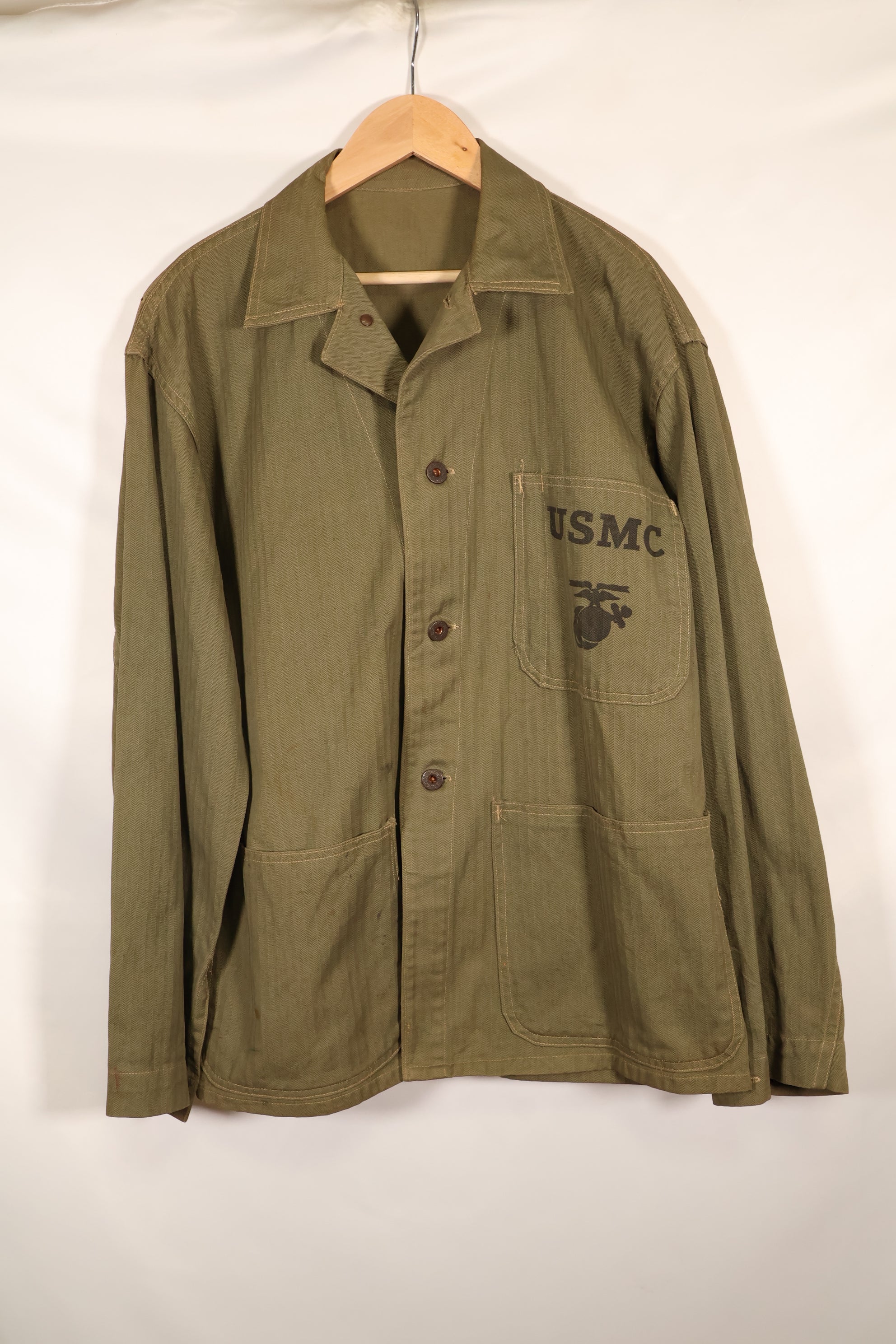 1940年代　USMC　アメリカ海兵隊　P-41　HBT　ユーティリティジャケット　状態良い　中古品
