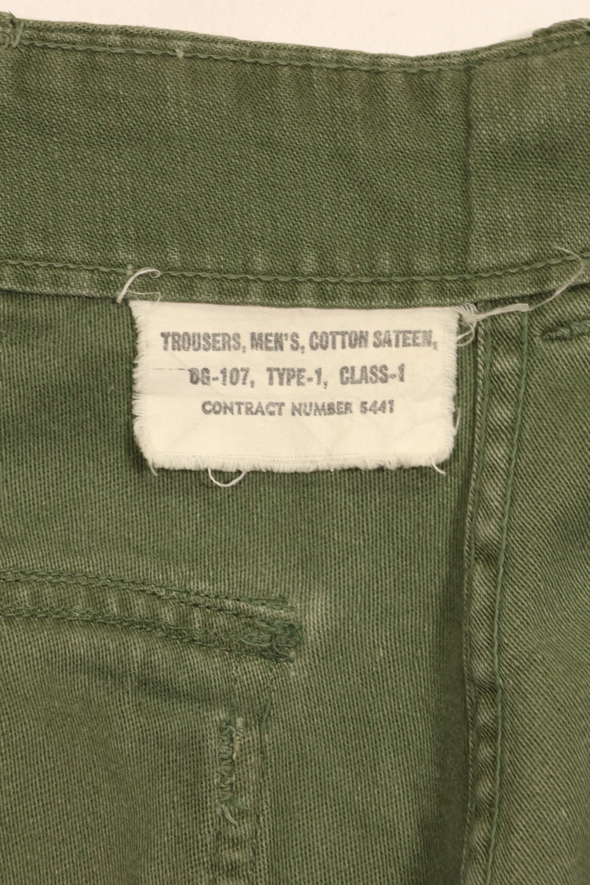 1950年代ロット　TYPE 1　SMALL　 アメリカ軍　OG-107 ユーティリティパンツ　ベイカーパンツ　中古品  F