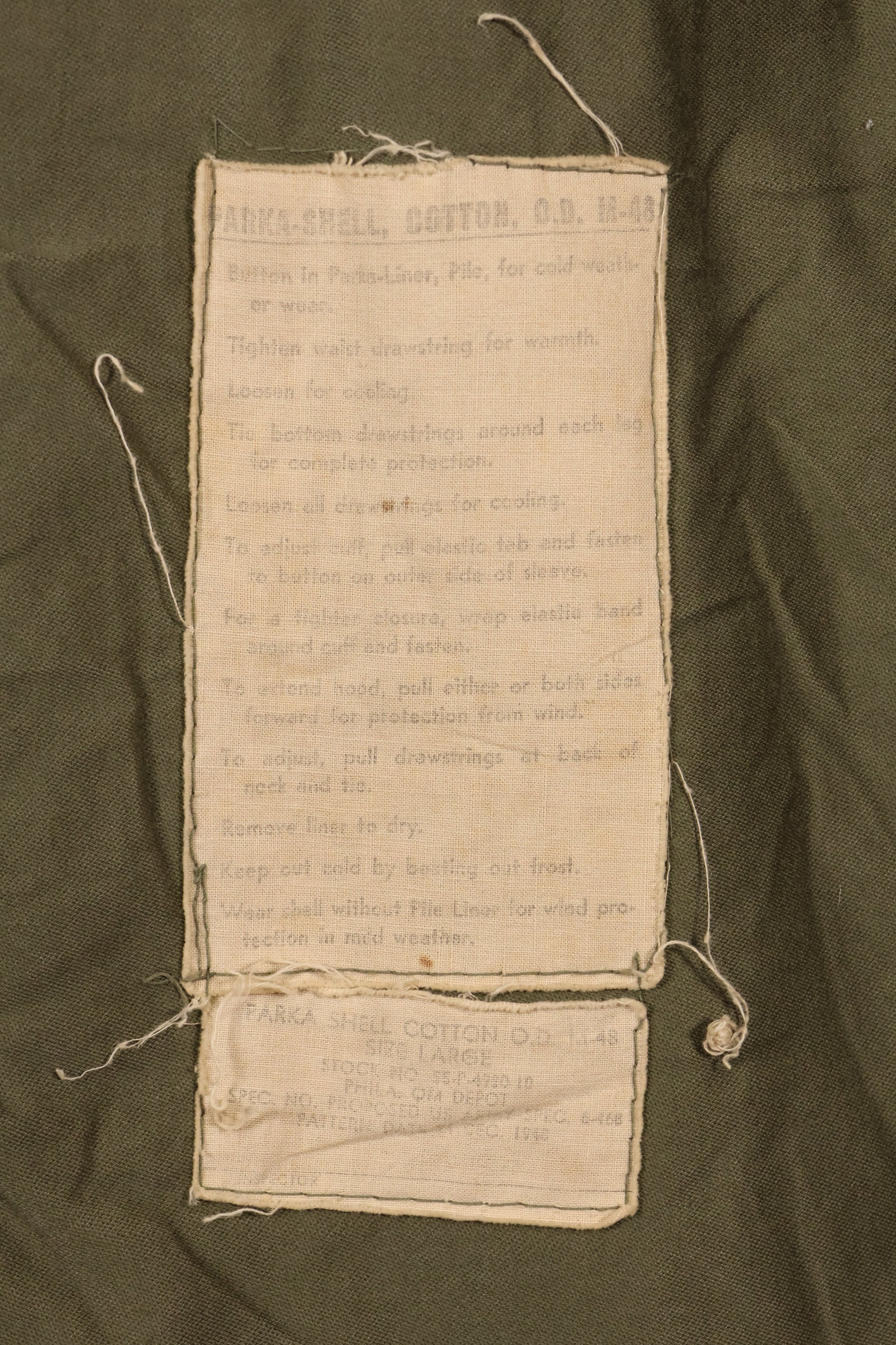 1940年代後半　Lサイズ　アメリカ軍　M-48　フィールドパーカー　補修あり　映画会社衣装　中古品