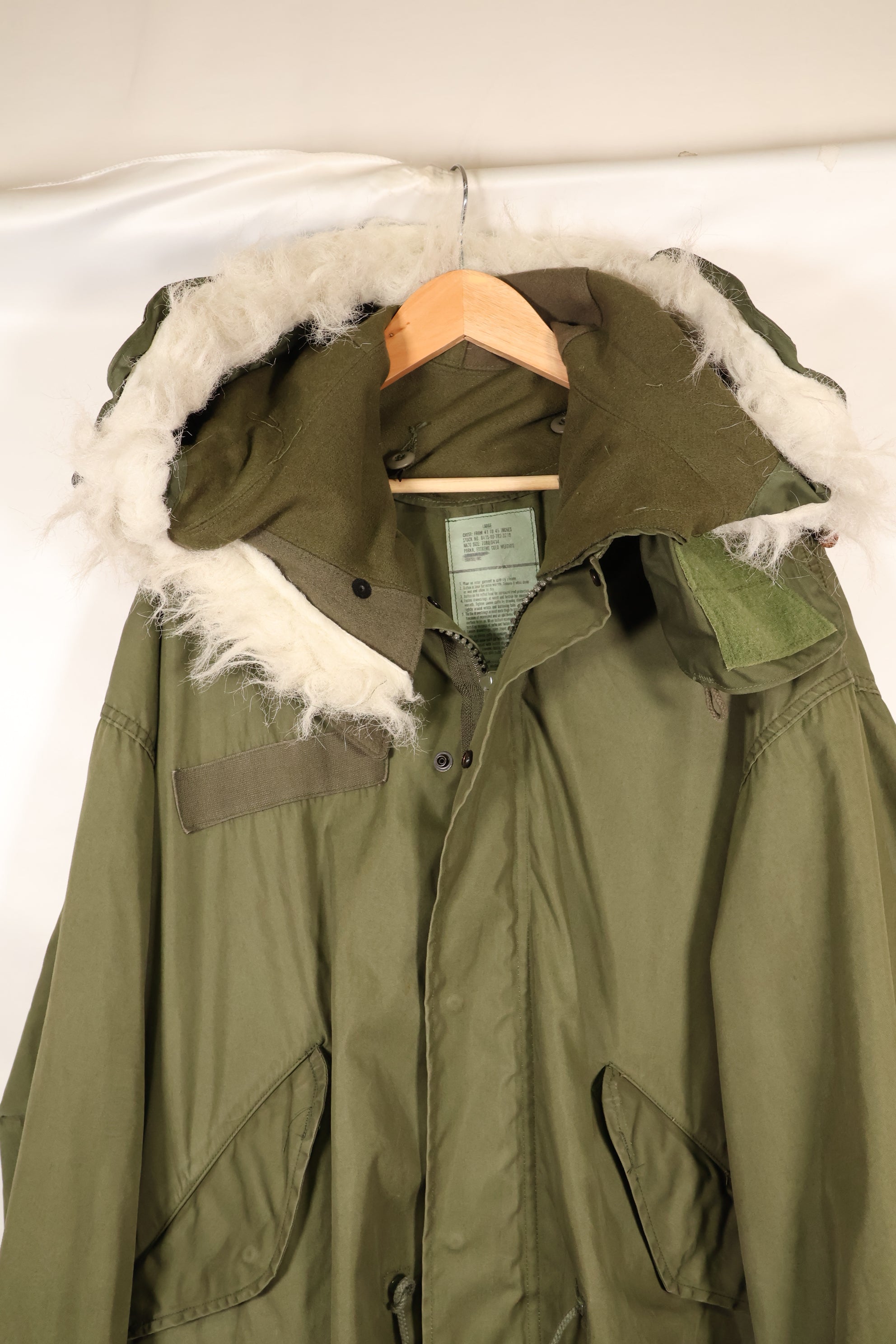 1980年代ロット　LARGE　樹脂ジッパー　M65　フィールドジャケット　ライナーなし　フード付き　ほぼ未使用品