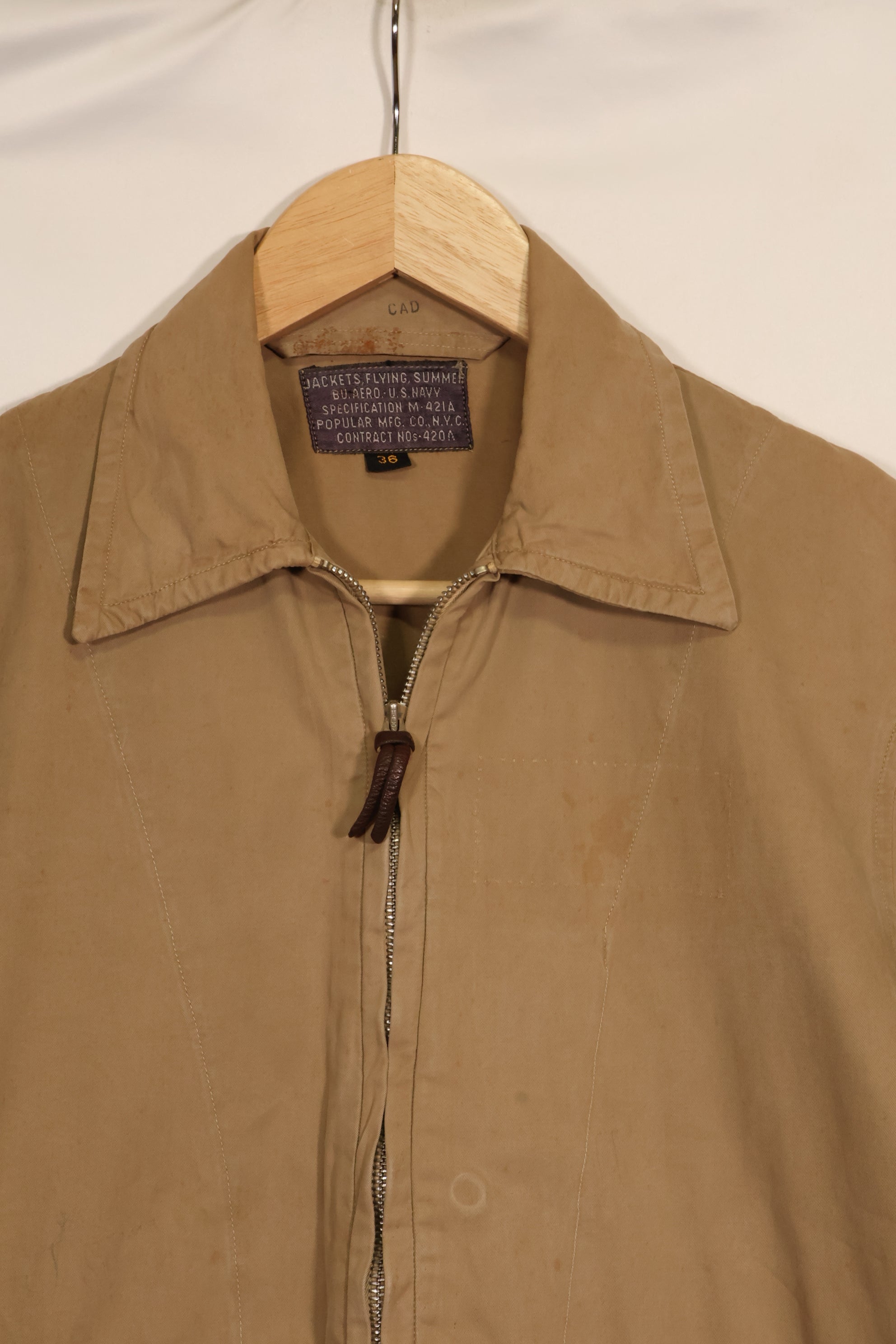 1940年代前半　アメリカ海軍　M421-a　夏用　フライトジャケット　中古品