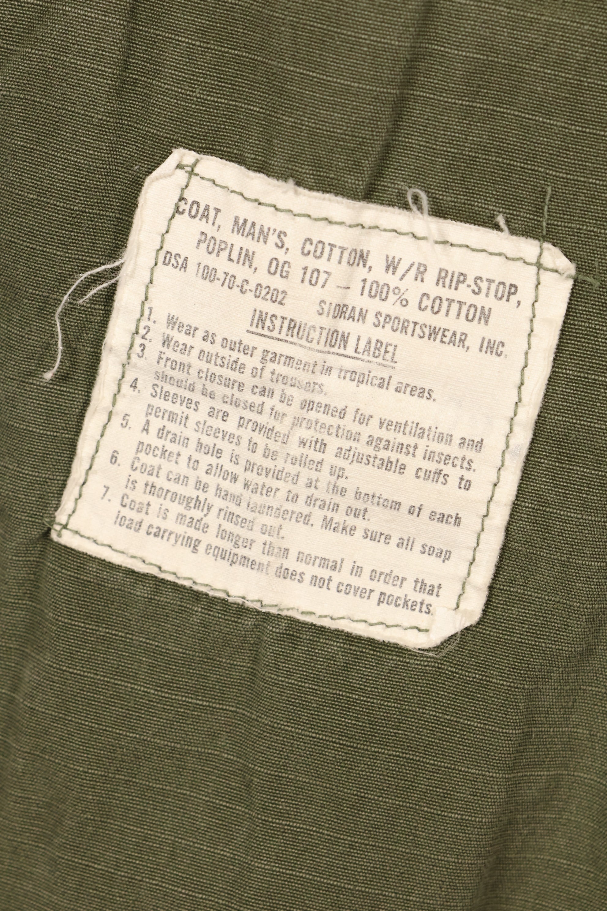 1970年契約　M-S　4th Model ジャングルファティーグ　ジャケット　退色あり　中古品