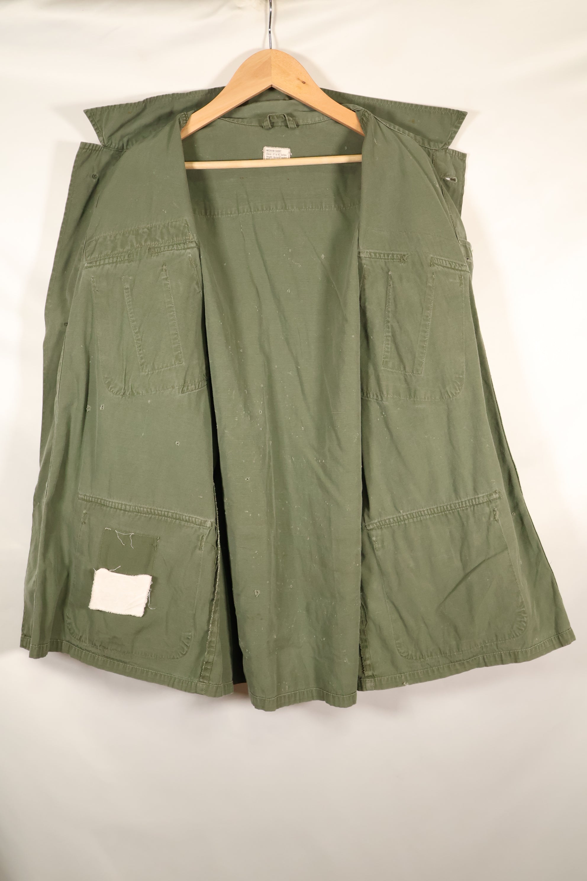 1967年契約　M-S　ノンリップストップ　3rd Model ジャングルファティーグ　ジャケット　テープ付　中古品