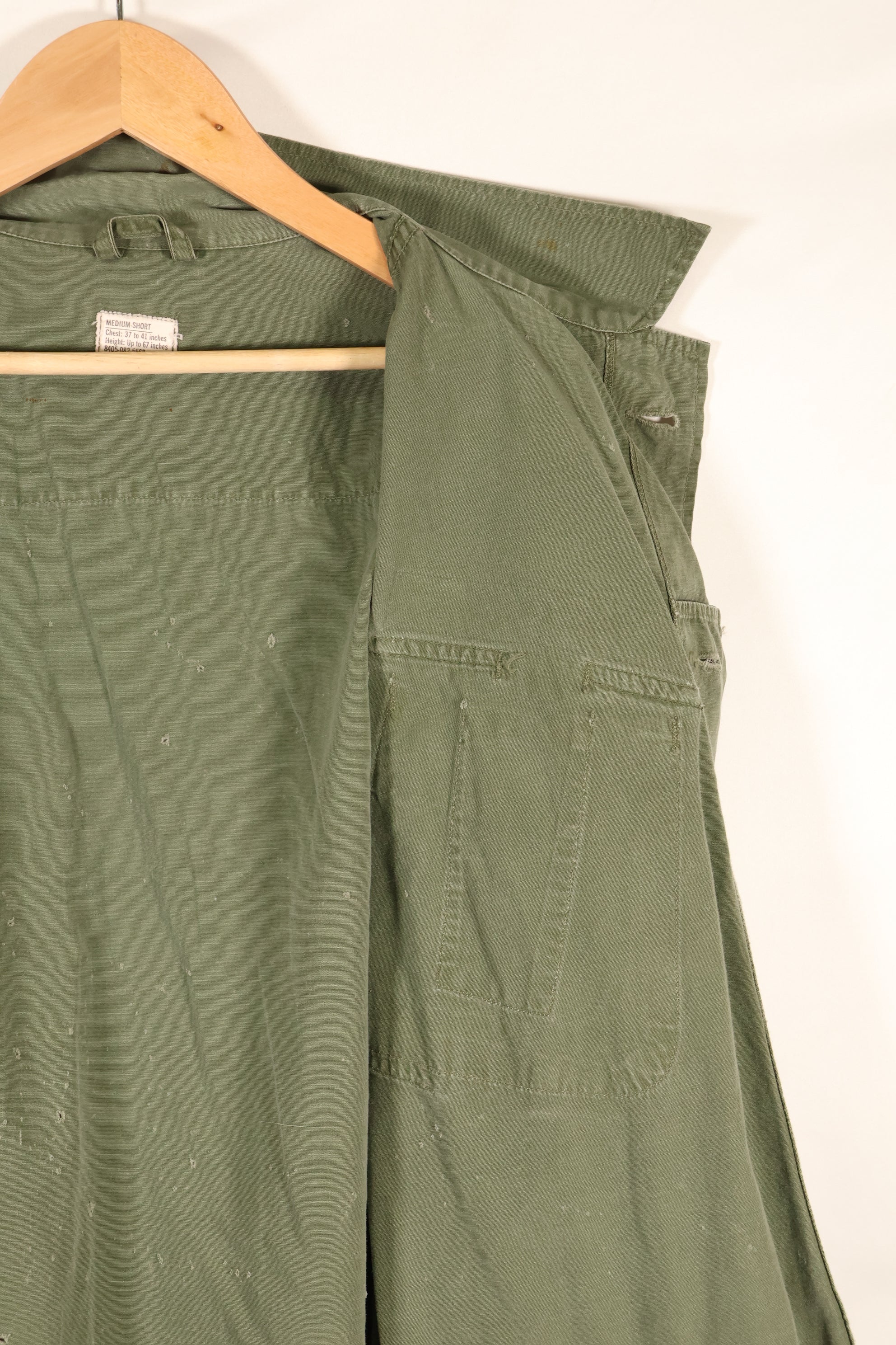 1967年契約　M-S　ノンリップストップ　3rd Model ジャングルファティーグ　ジャケット　テープ付　中古品