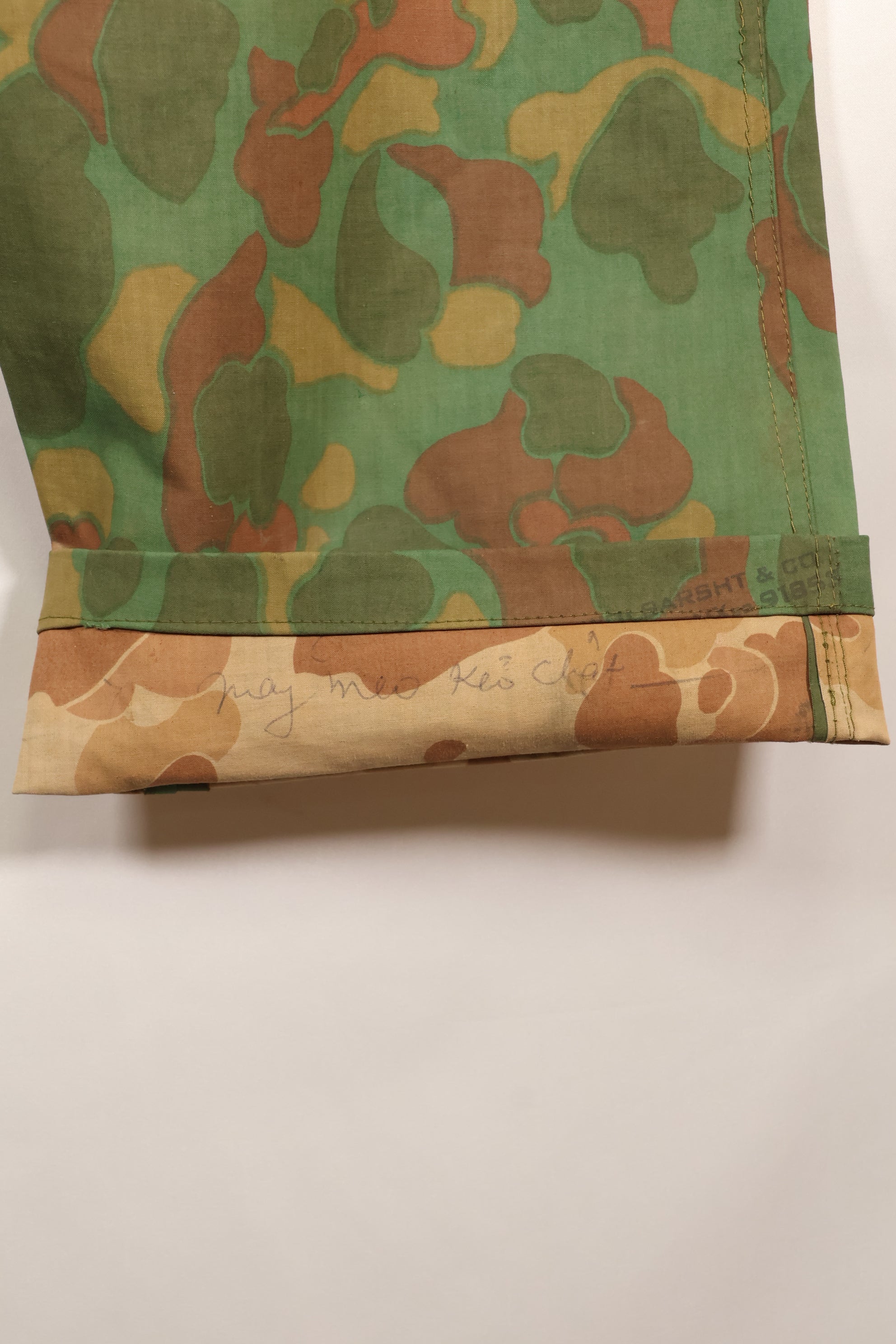 1960年代　個人調達品　アメリカ海兵隊　フロッグスキンポンチョ製　シャツ&パンツセット　南ベトナム製　