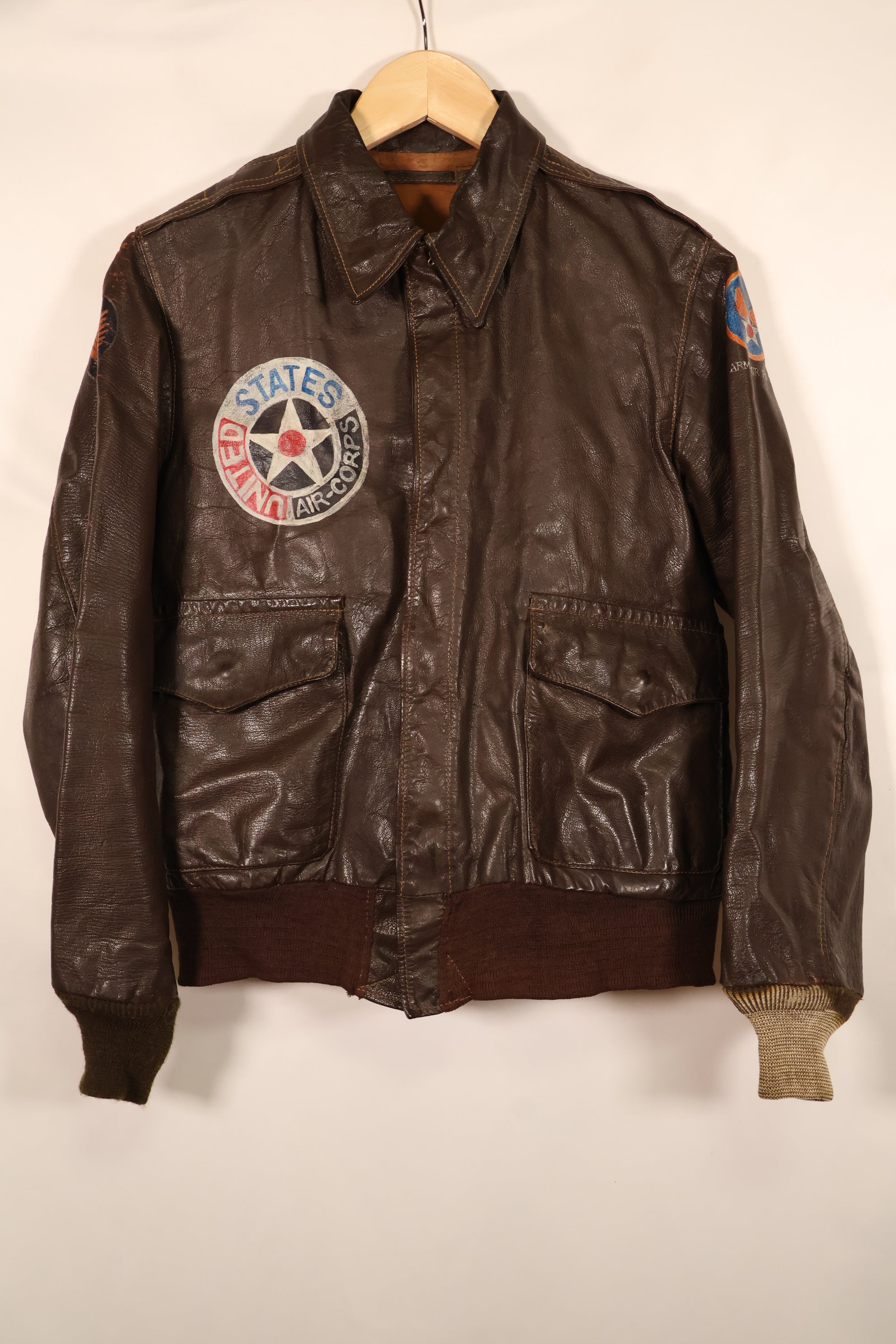 1940年代前半　アメリカ陸軍航空隊　USAAF　A-2　サマーフライトジャケット　中古品　ペイント戦後