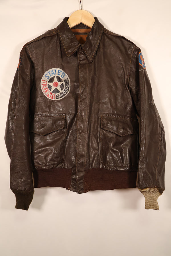 1940年代前半　アメリカ陸軍航空隊　USAAF　A-2　サマーフライトジャケット　中古品　ペイント戦後