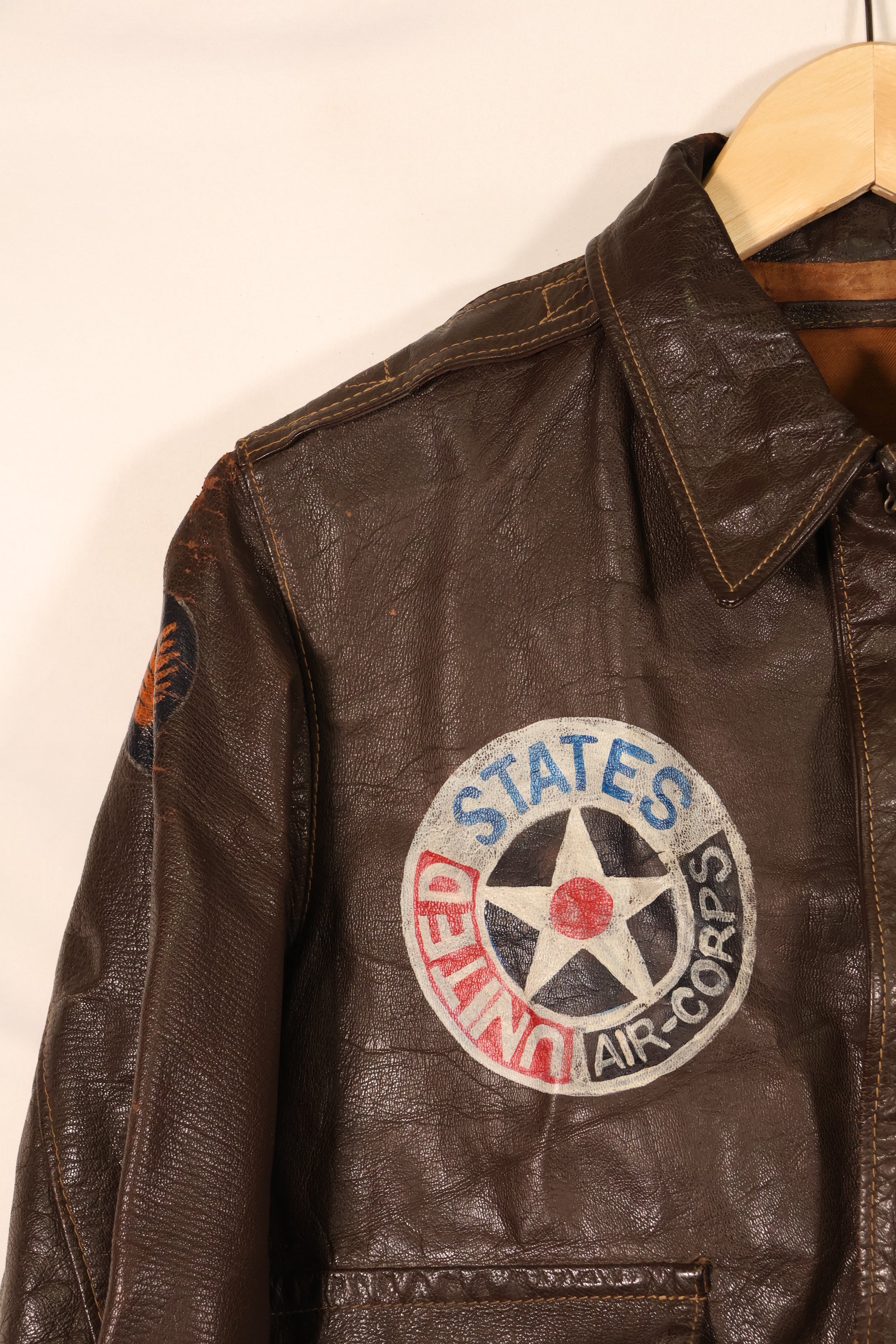 1940年代前半　アメリカ陸軍航空隊　USAAF　A-2　サマーフライトジャケット　中古品　ペイント戦後