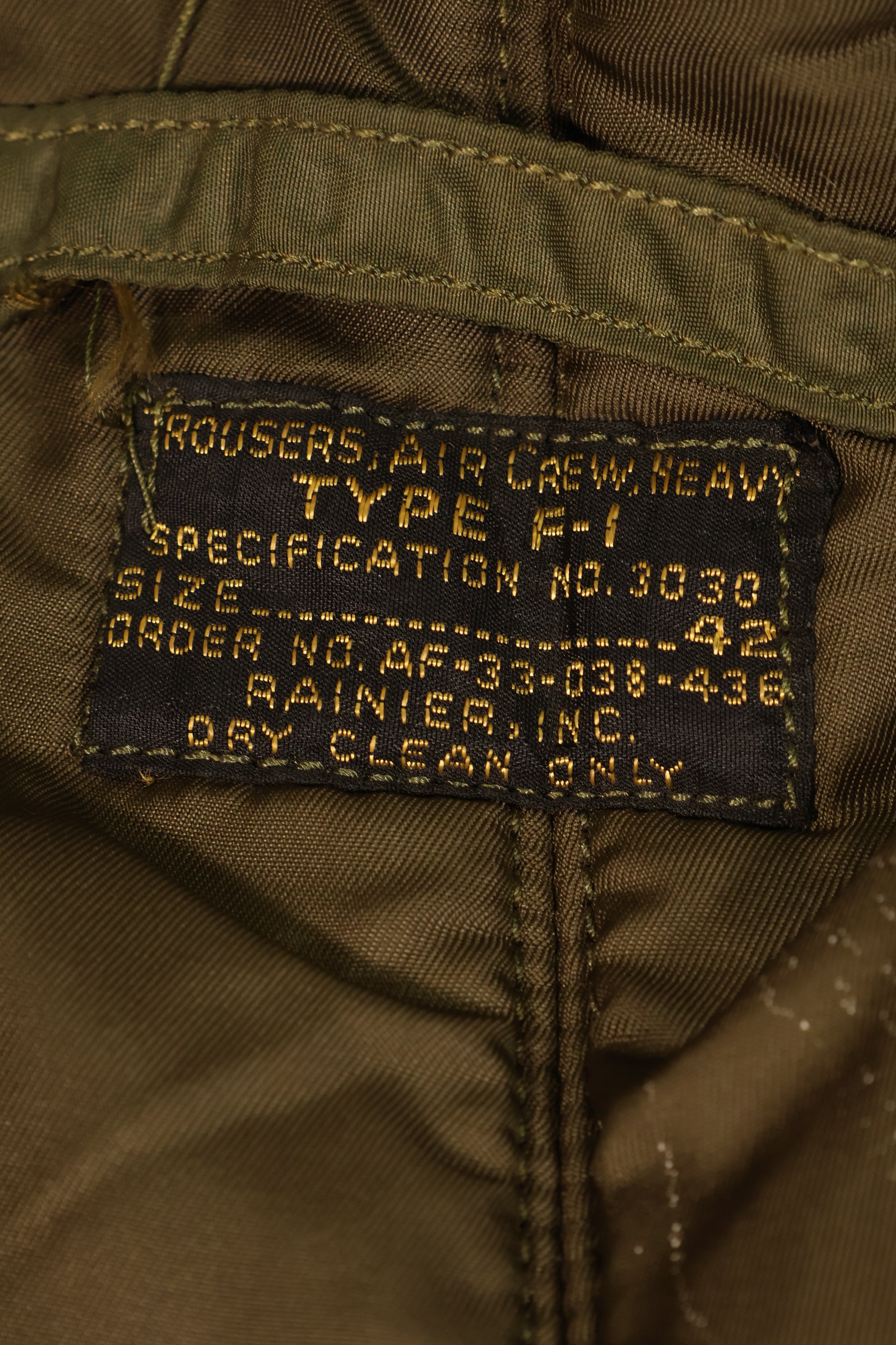 1940年代後半〜50年代初頭　42　アメリカ空軍　USAF　TYPE F-1　フライトパンツ　中古品
