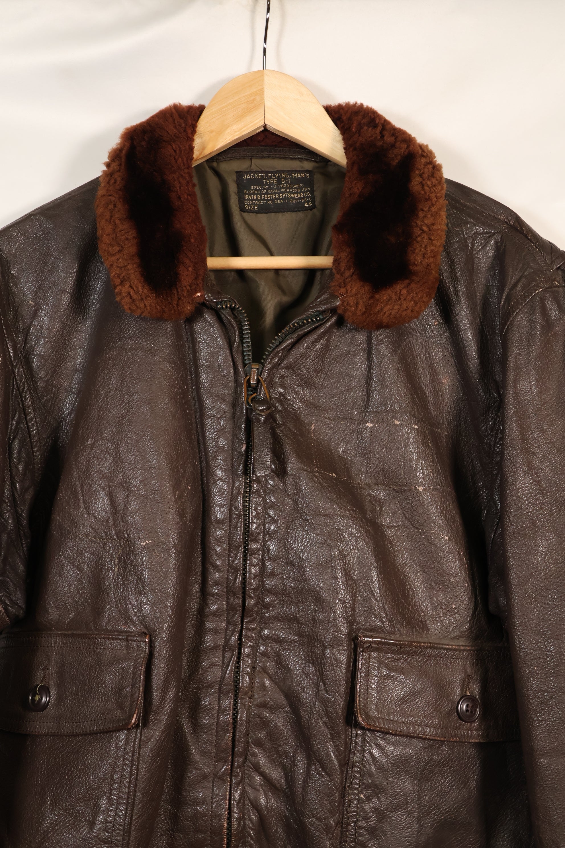 1963年契約　サイズ 44　アメリカ海軍　G-1　フライトジャケット　インターメディエイト　中古品
