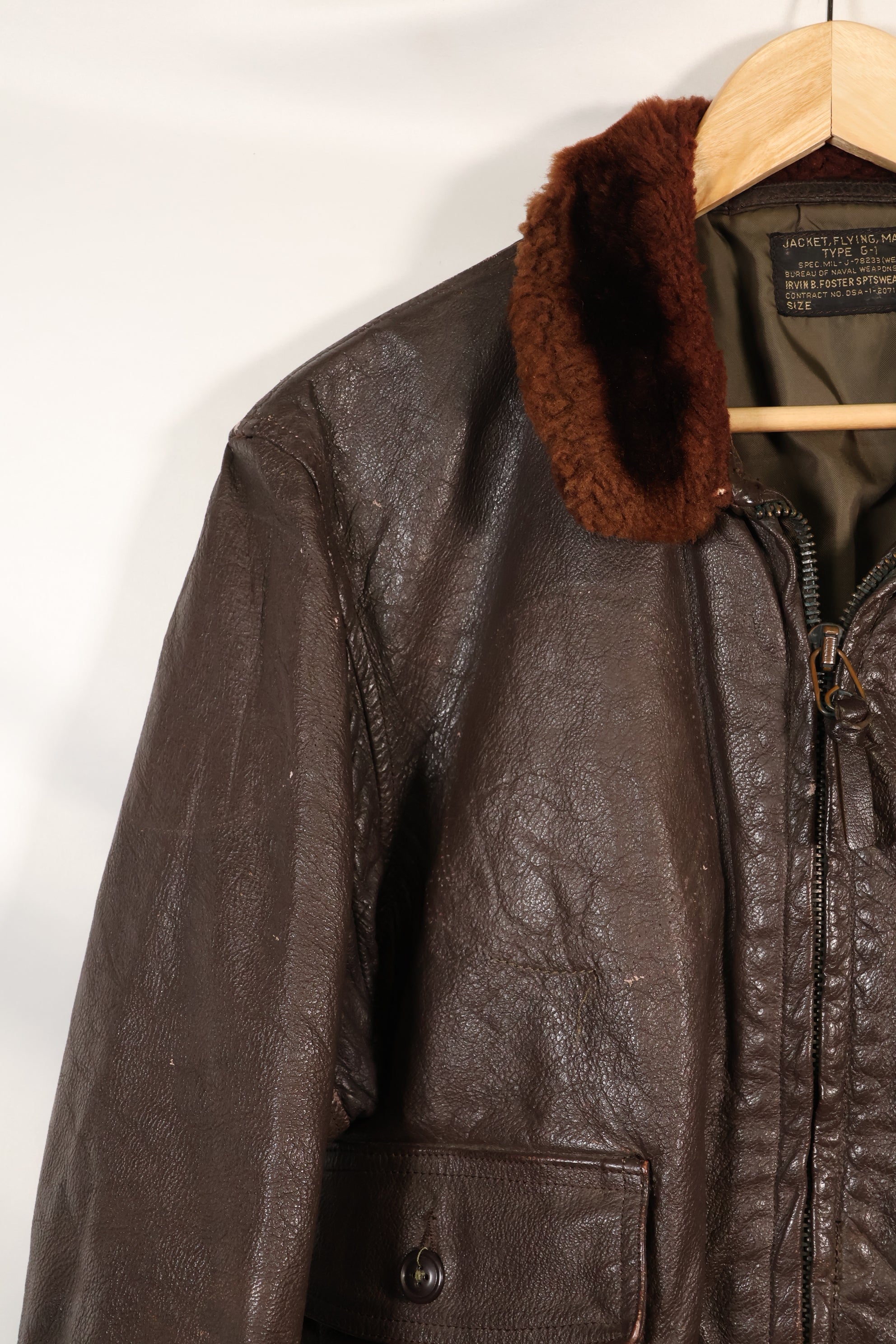 1963年契約　サイズ 44　アメリカ海軍　G-1　フライトジャケット　インターメディエイト　中古品