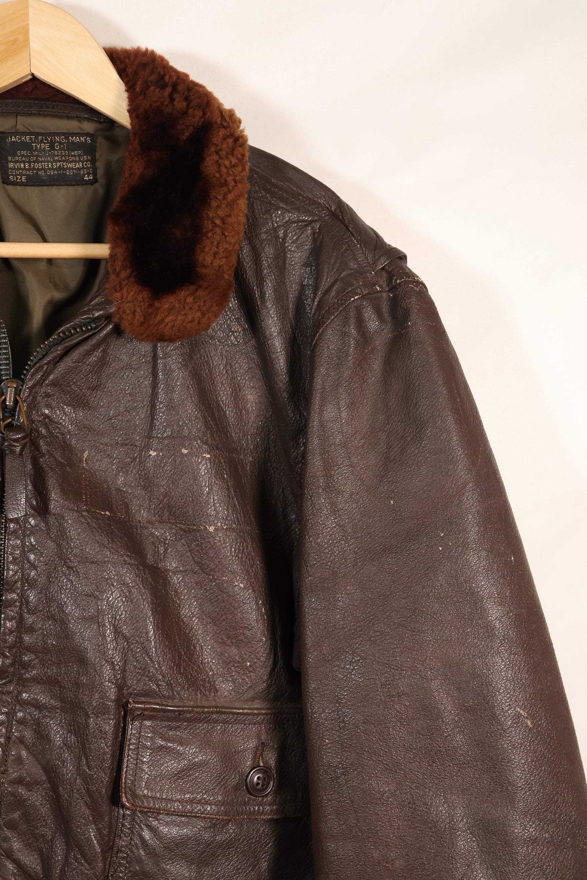 1963年契約　サイズ 44　アメリカ海軍　G-1　フライトジャケット　インターメディエイト　中古品
