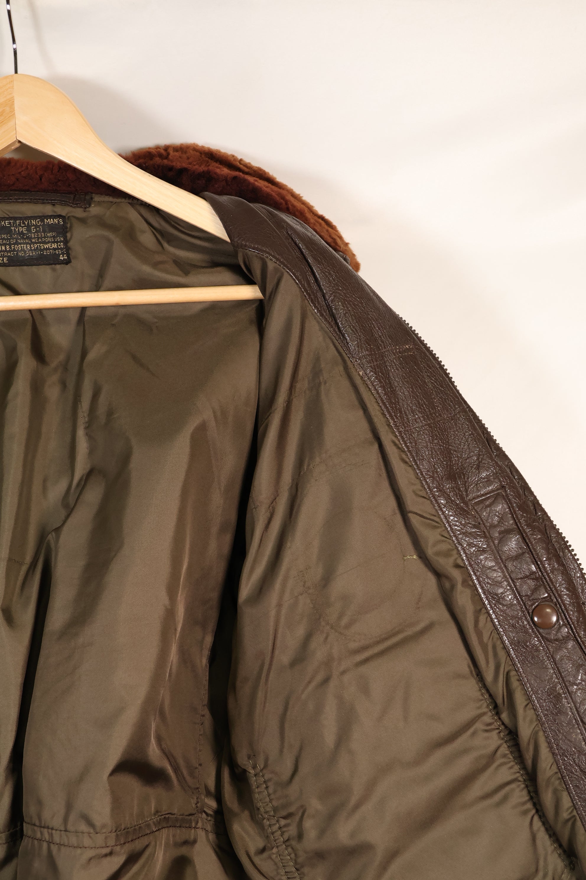 1963年契約　サイズ 44　アメリカ海軍　G-1　フライトジャケット　インターメディエイト　中古品