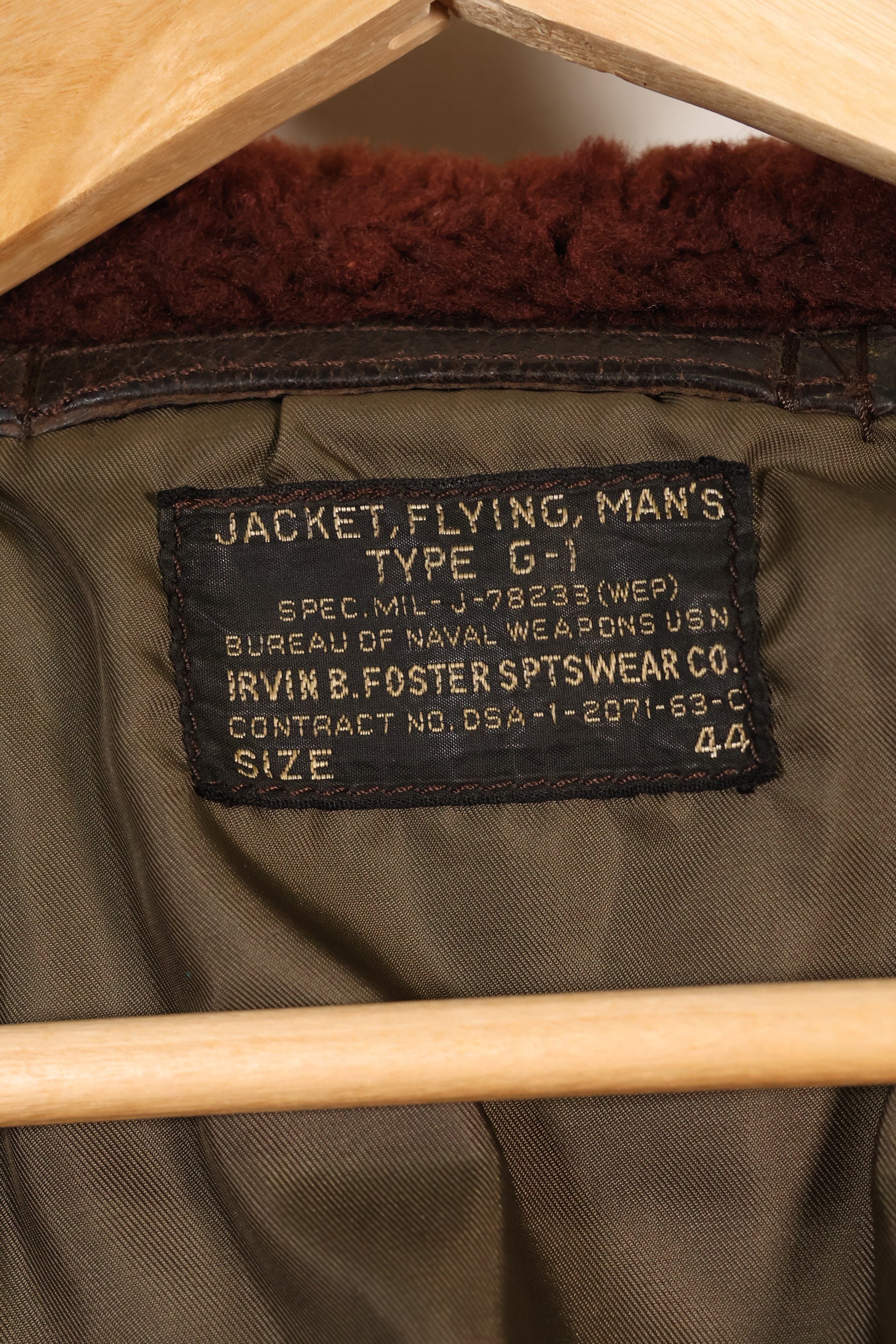 1963年契約　サイズ 44　アメリカ海軍　G-1　フライトジャケット　インターメディエイト　中古品