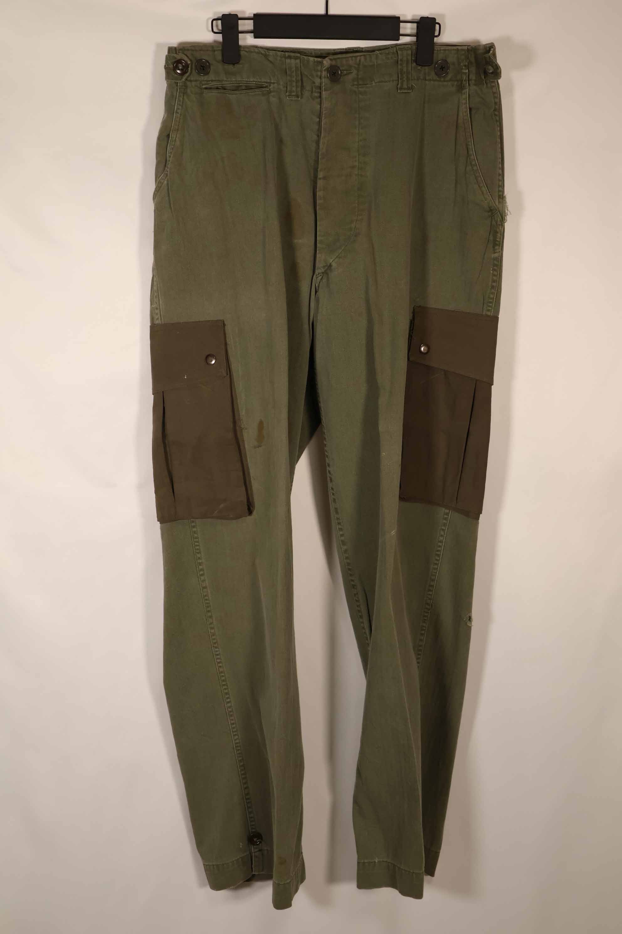 実物　1940年代〜50年代　アメリカ陸軍　HBTパンツ　改造ポケット　中古品