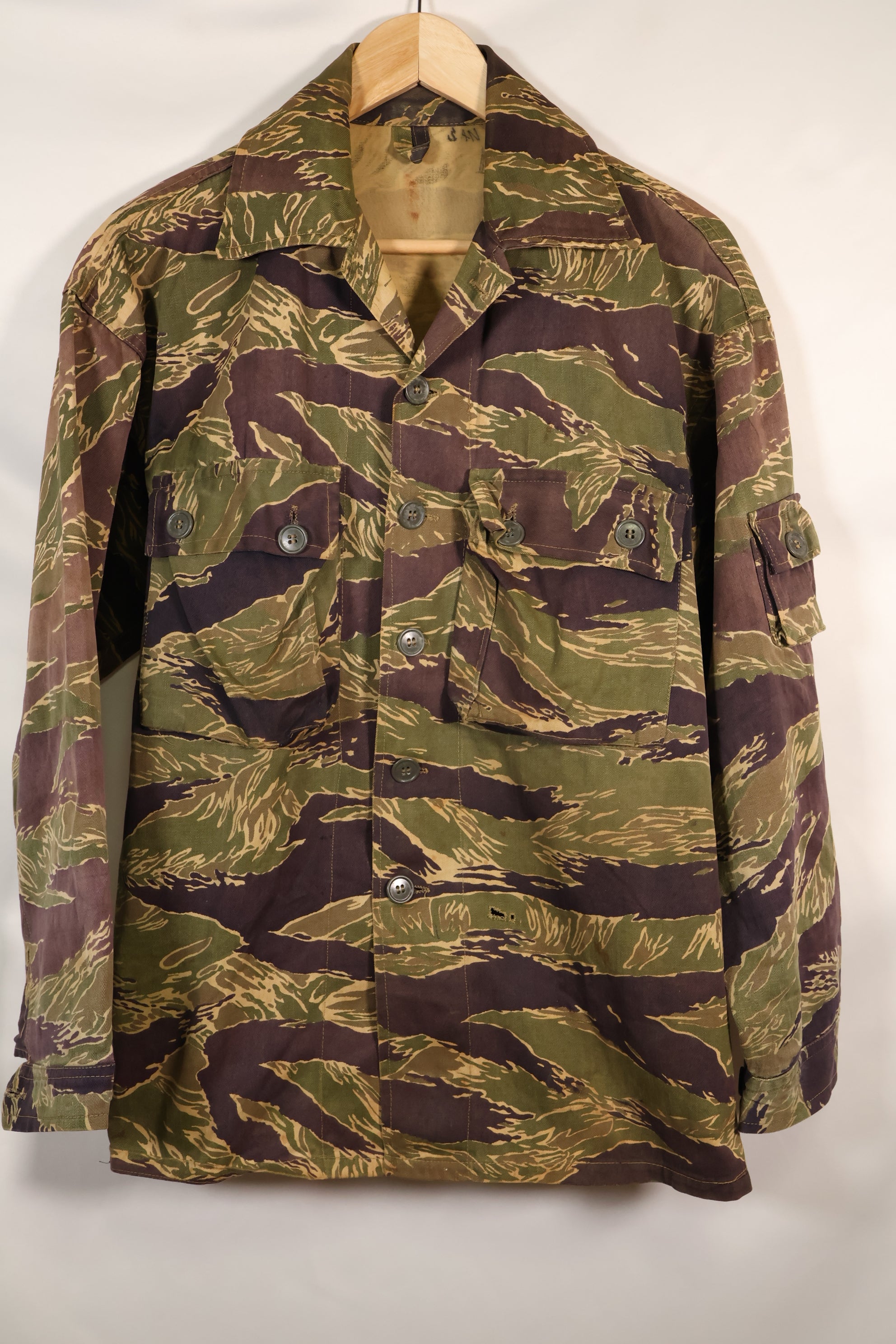 1960年代中頃　USカット　LARGE　沖縄タイガー　タイガーストライプ　シャツ　退色あり　中古品