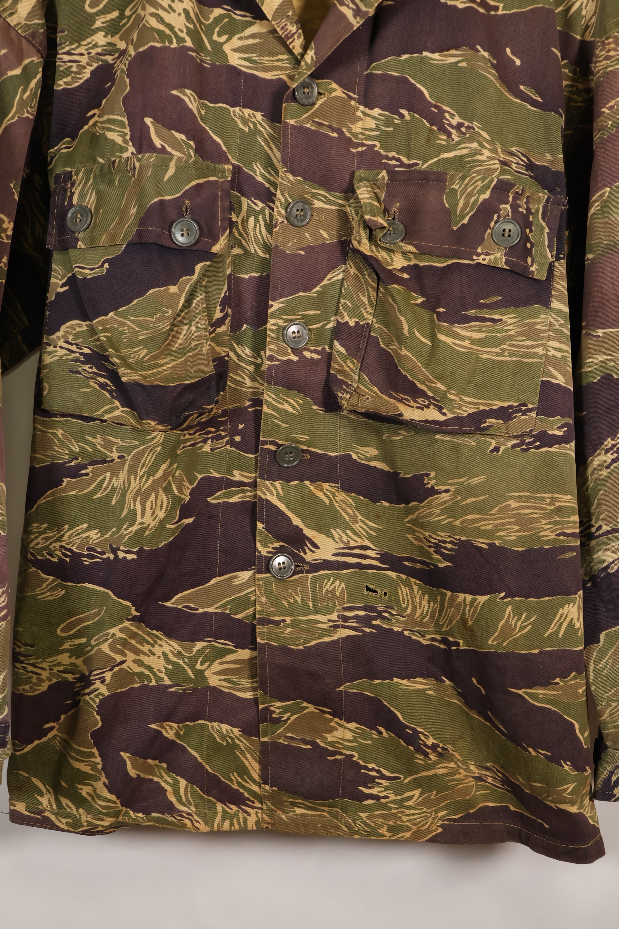 1960年代中頃　USカット　LARGE　沖縄タイガー　タイガーストライプ　シャツ　退色あり　中古品