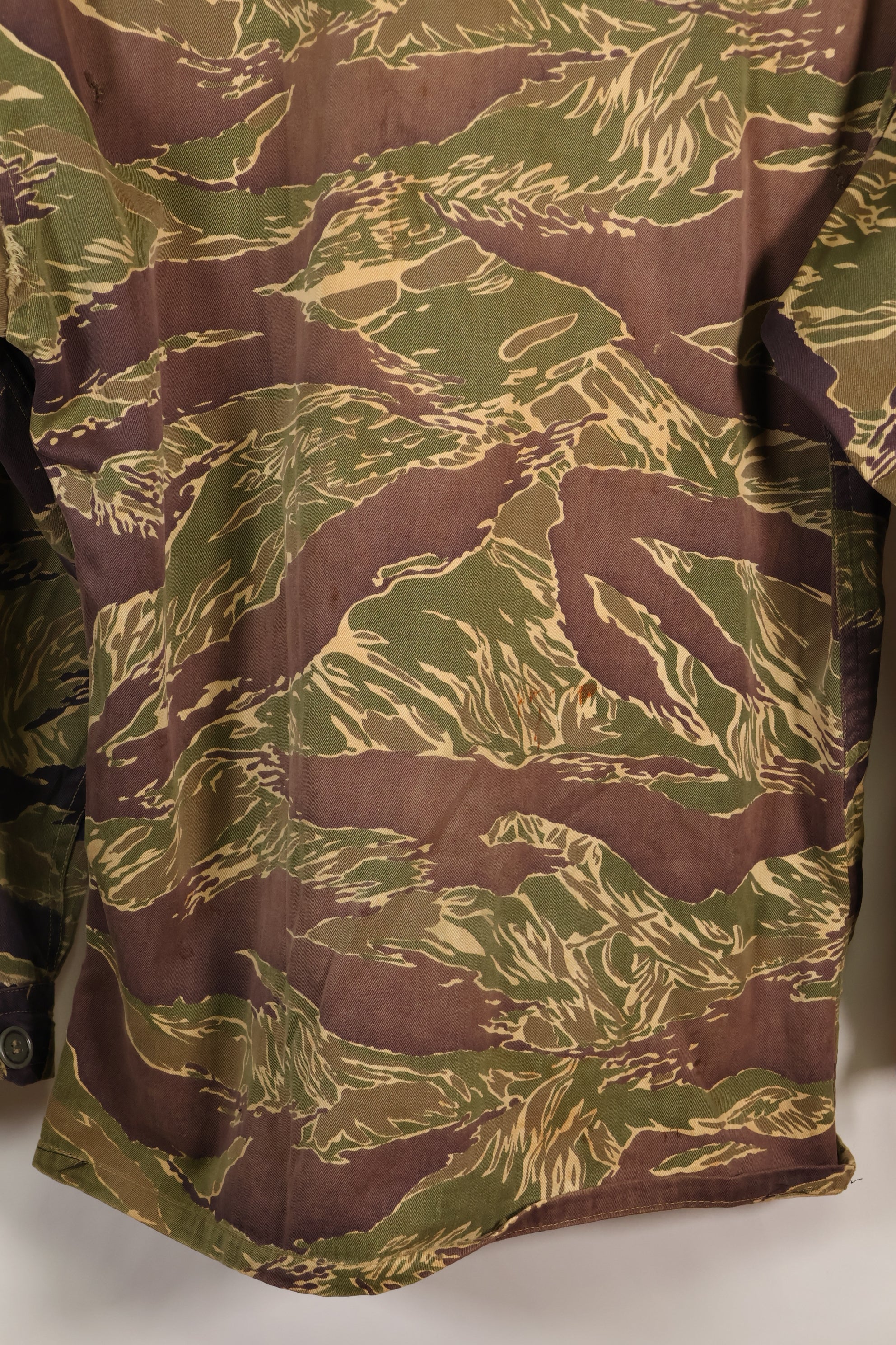 1960年代中頃　USカット　LARGE　沖縄タイガー　タイガーストライプ　シャツ　退色あり　中古品