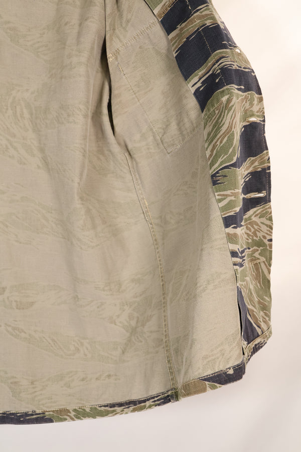 1960年代中頃　日本製　シルバータイガー　Asian Cut シャツ　退色強い　タイガーストライプ　中古品