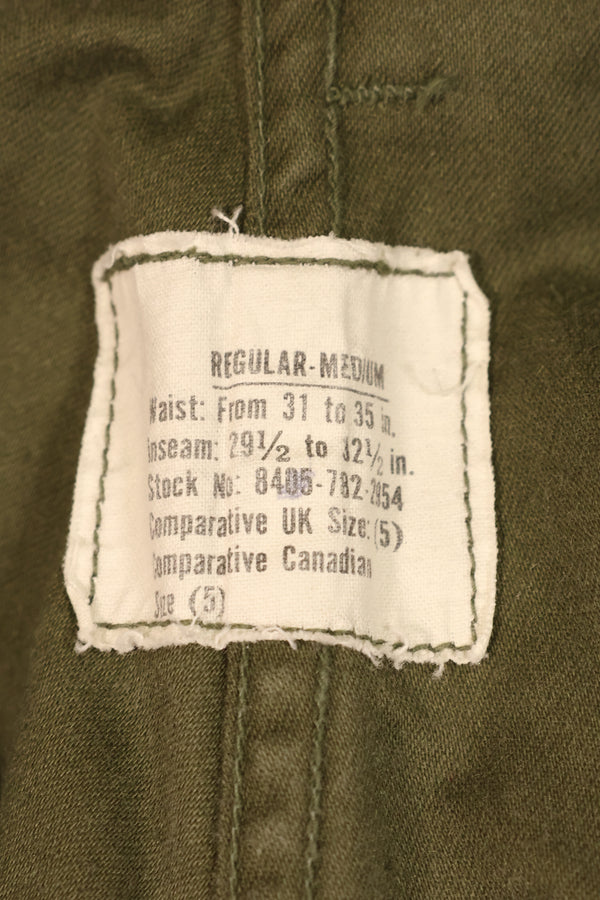 1967年契約　M-R　アメリカ軍　M-65 フィールドパンツ　初期個体　中古品