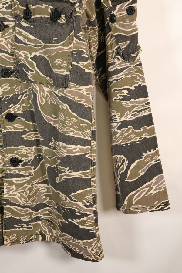 1970年代前半　レイトウォーパターン　タイガーストライプ　ヘビーコットン　シャツ　退色あり　中古品