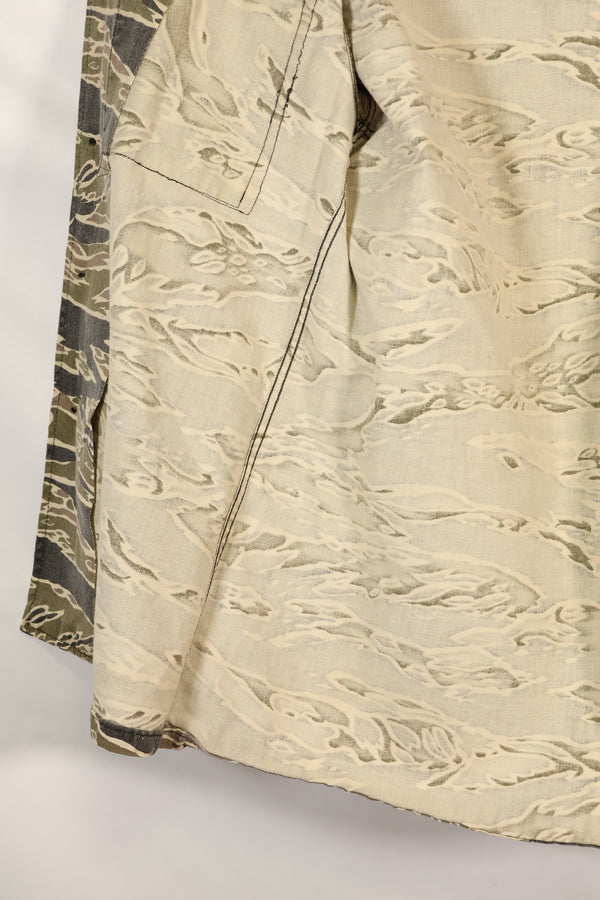 1970年代前半　レイトウォーパターン　タイガーストライプ　ヘビーコットン　シャツ　退色あり　中古品