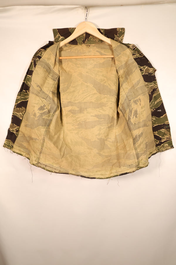 1965~66年頃　Asianカット　沖縄タイガーパターン　半袖カスタム　タイガーストライプ　シャツ　JWD 中古品