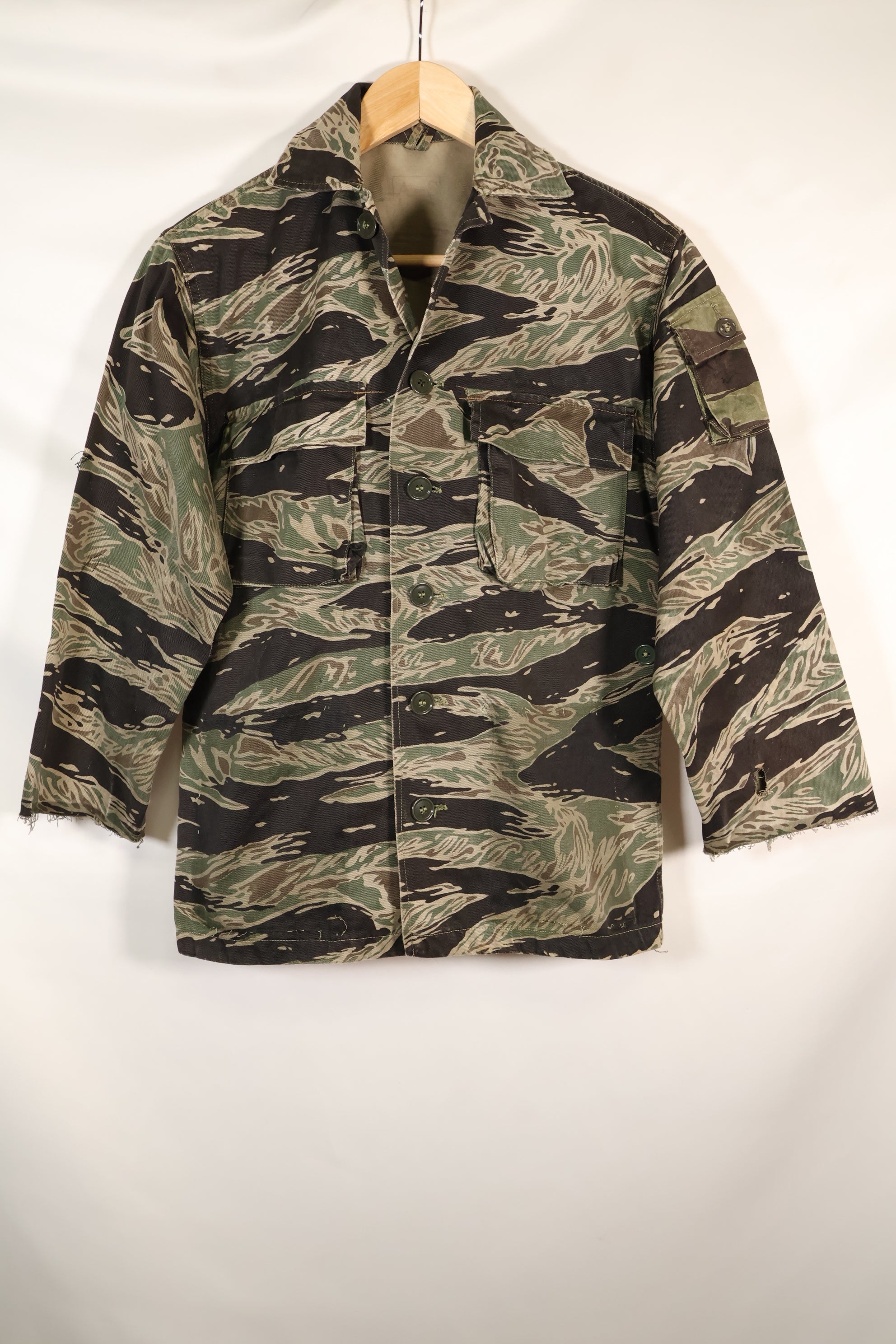 1960年代半　A-S　日本製　シルバータイガー　シャツ　タイガーストライプ　ローカル改造あり　中古品