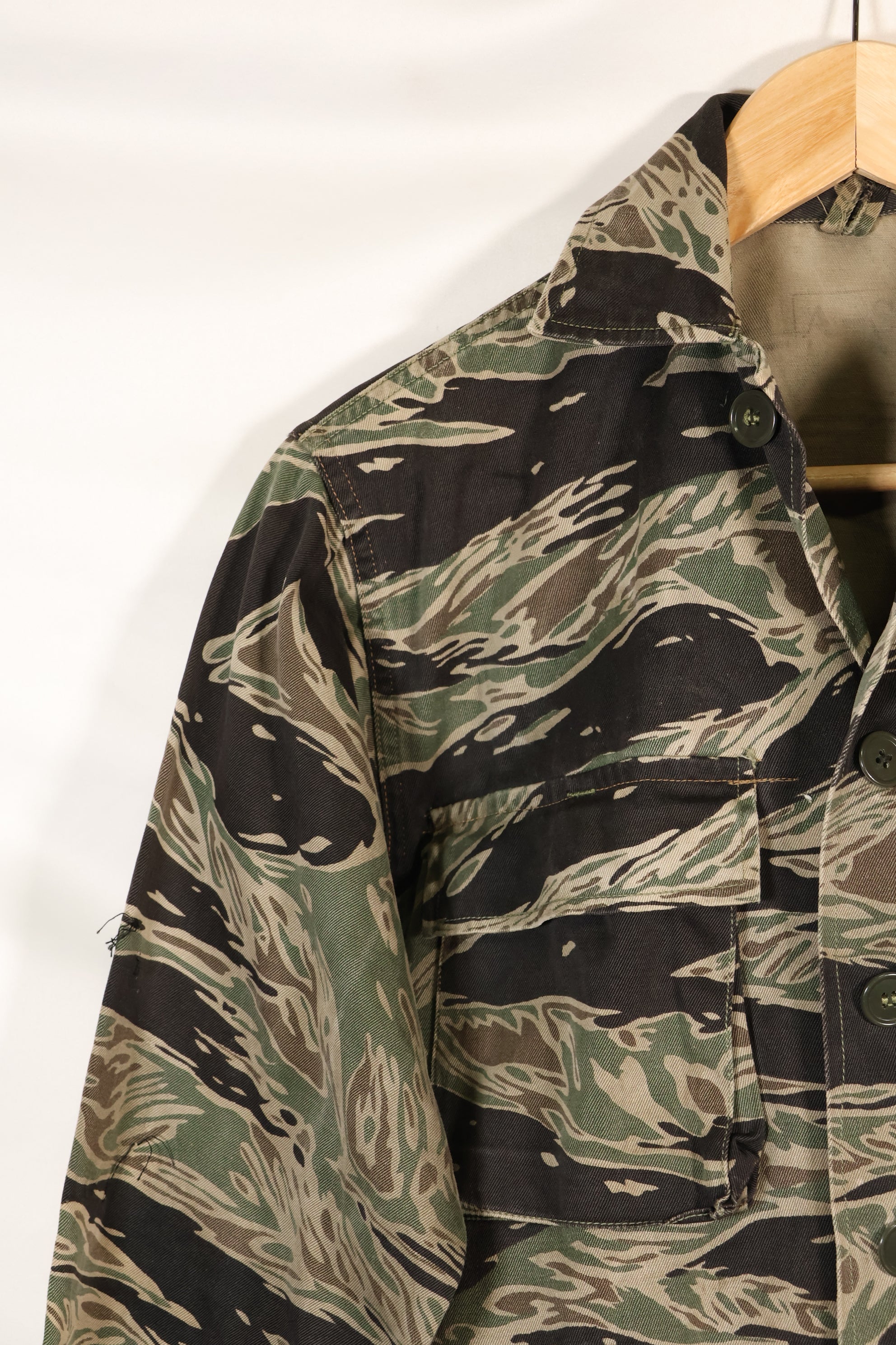 1960年代半　A-S　日本製　シルバータイガー　シャツ　タイガーストライプ　ローカル改造あり　中古品