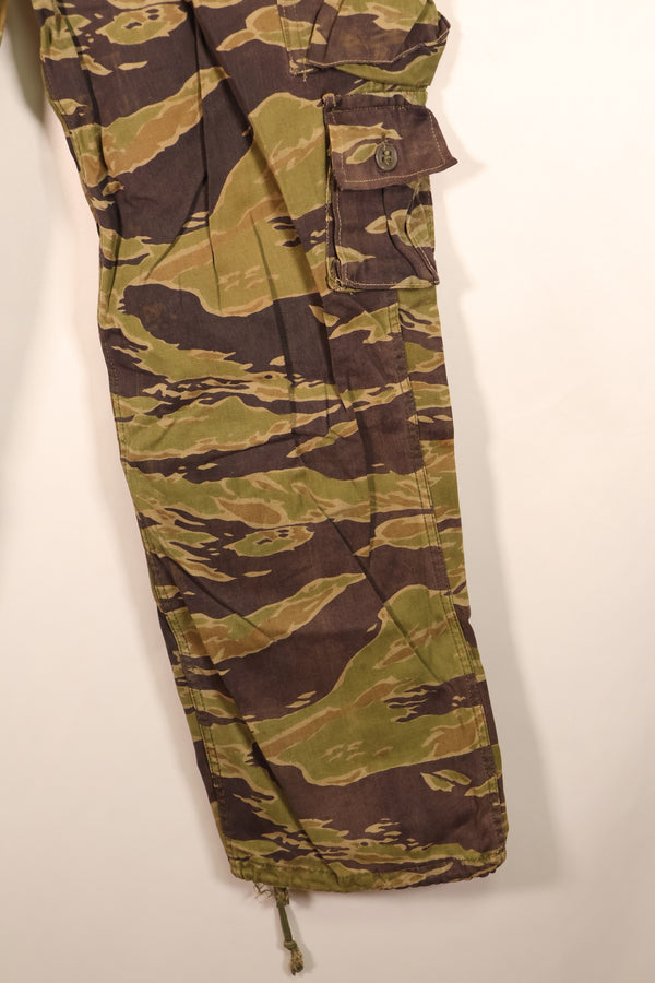 1960年代後半　A-M　レイトウォーパターン　ヘビーウェイト生地　タイガーストライプ　パンツ　Asianカット　中古品