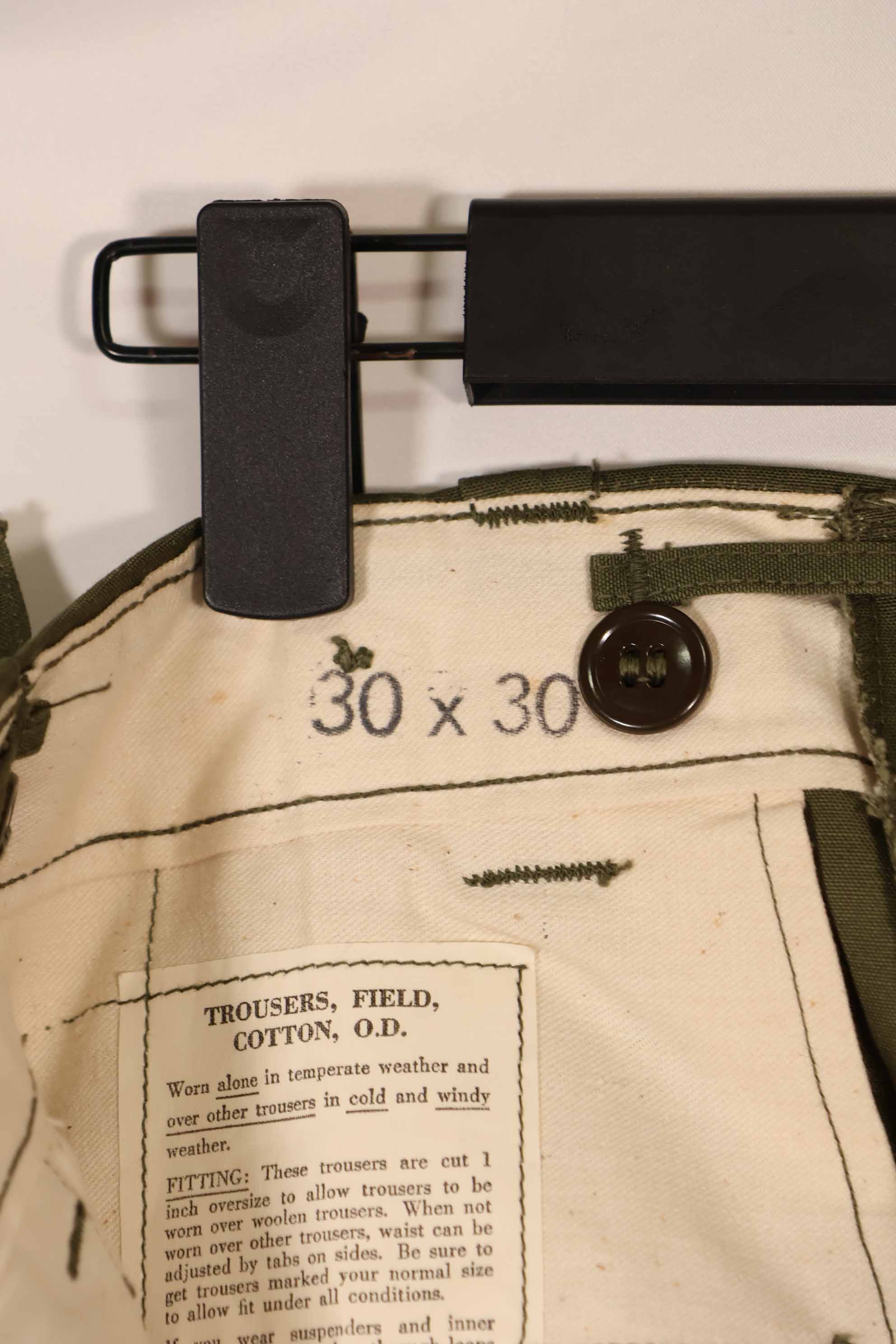 実物　1940年代後半〜50年代前半　M45 ODコットンフィールドパンツ　ほぼ未使用　中古品