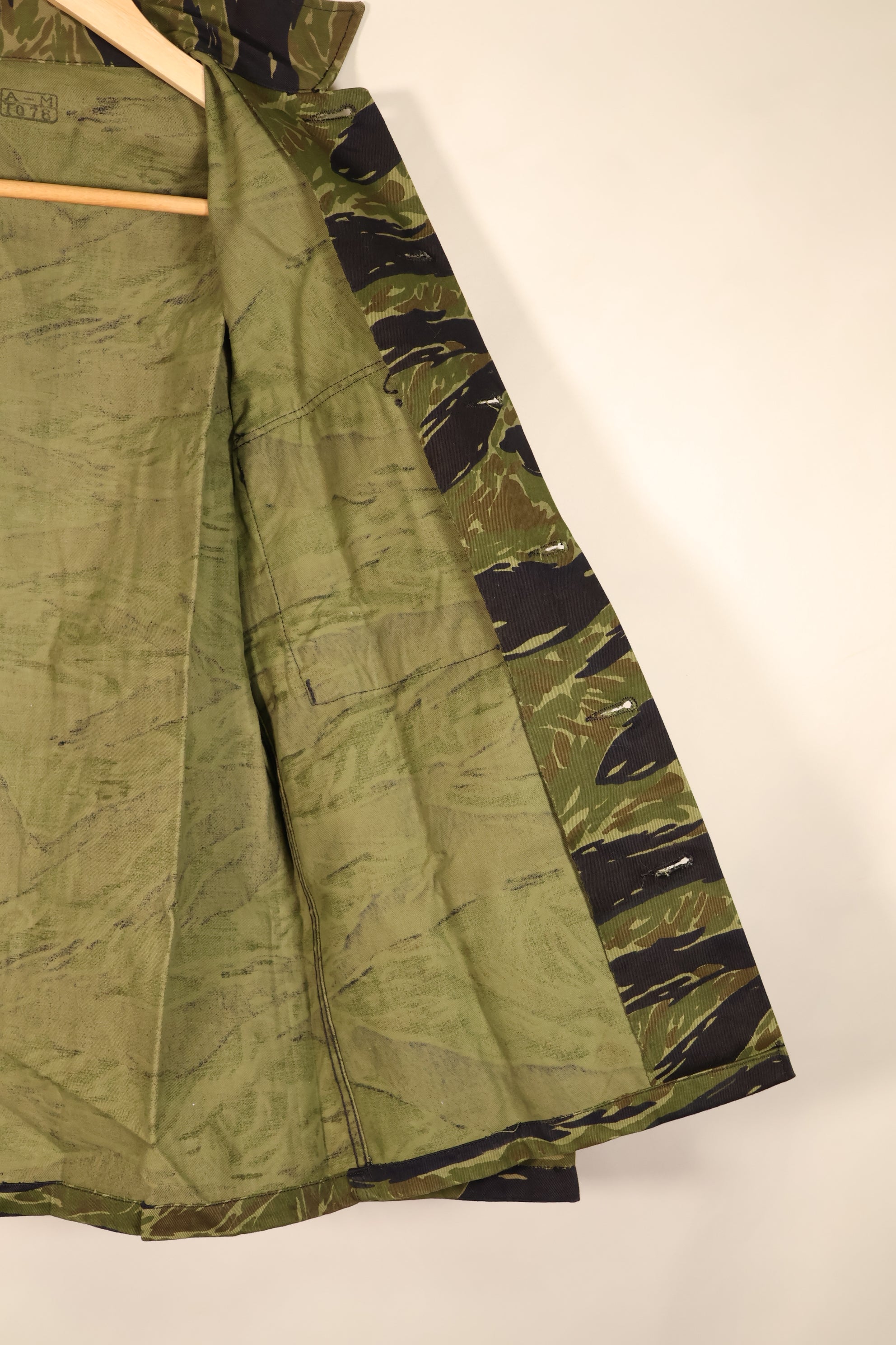 1970年後半契約　A-M　TO78　シルバータイガーパターン　タイガーストライプ　シャツ　未使用品