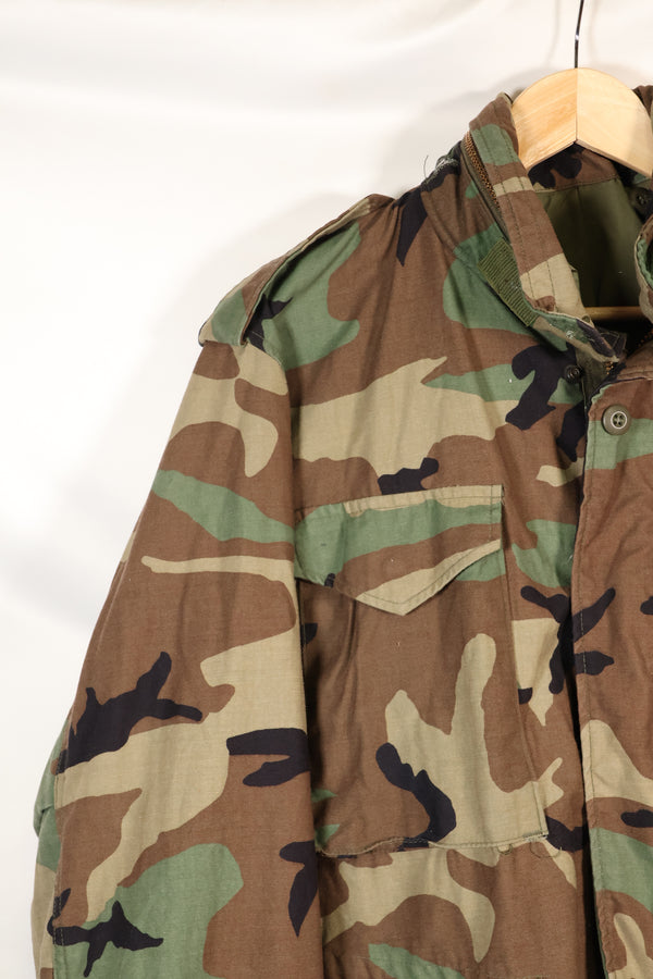 1983年契約　M-R　初期ロット　M65 フィールドジャケット　ウッドランド迷彩　ブラスジッパー　中古品