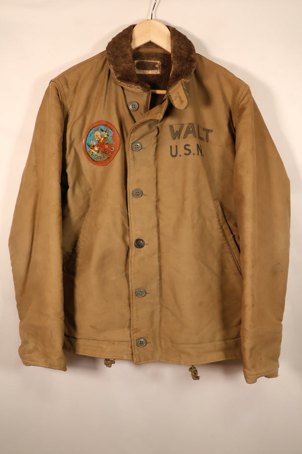 1940年代　WWII　アメリカ海軍　デッキジャケット　パッチ付き　中古品　大きめサイズ