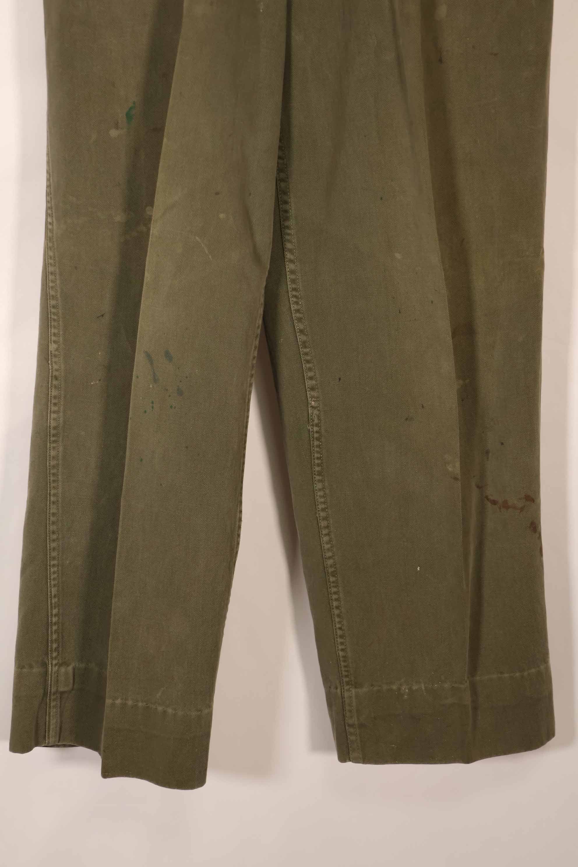 実物　1940年代後半〜50年代前半　M45 ODコットンフィールドパンツ　中古品　使用感強い