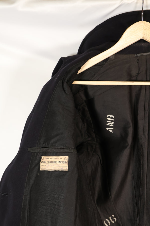 1940年代　推定38程度　10個ボタン　アメリカ海軍　ピーコート　状態良い　A