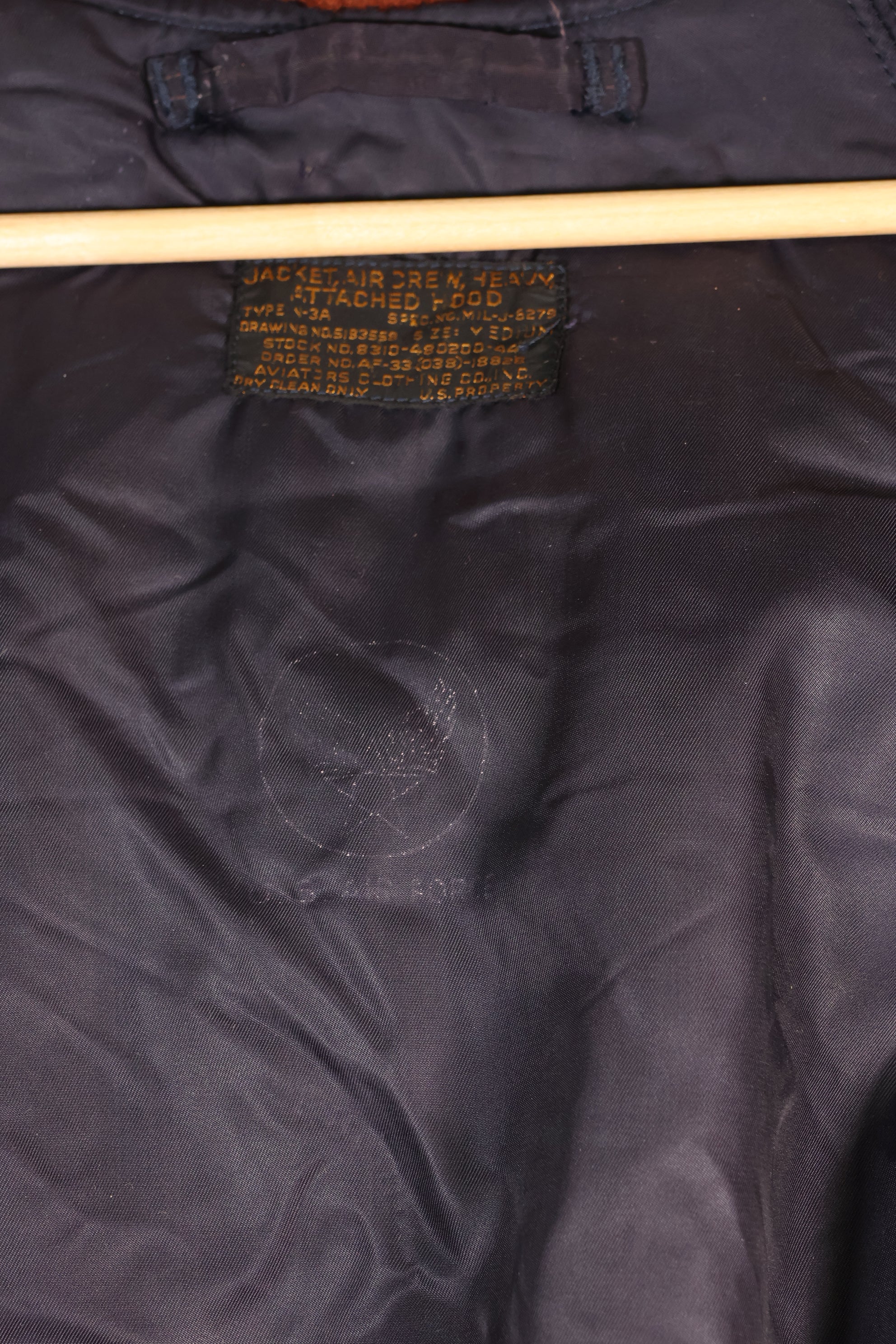 1950年代　MEDIUM　USAF　N3-A　フライトジャケット　エアクルー　退色あり　中古品
