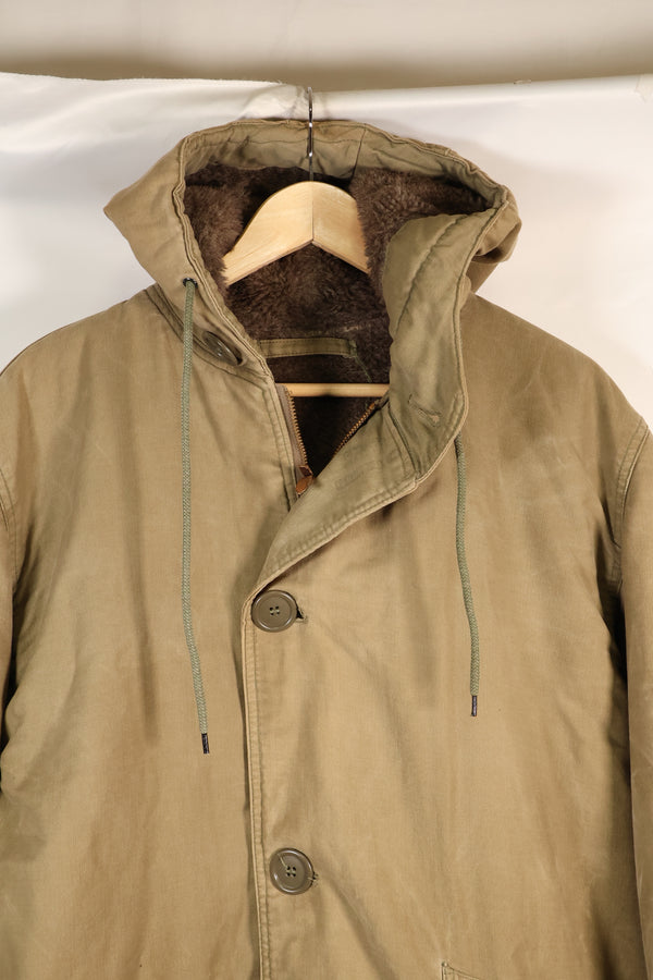 1940年代　WWII　アメリカ海軍　N-1　デッキコート　パーカー　退色あり　ステンシルなし　中古品