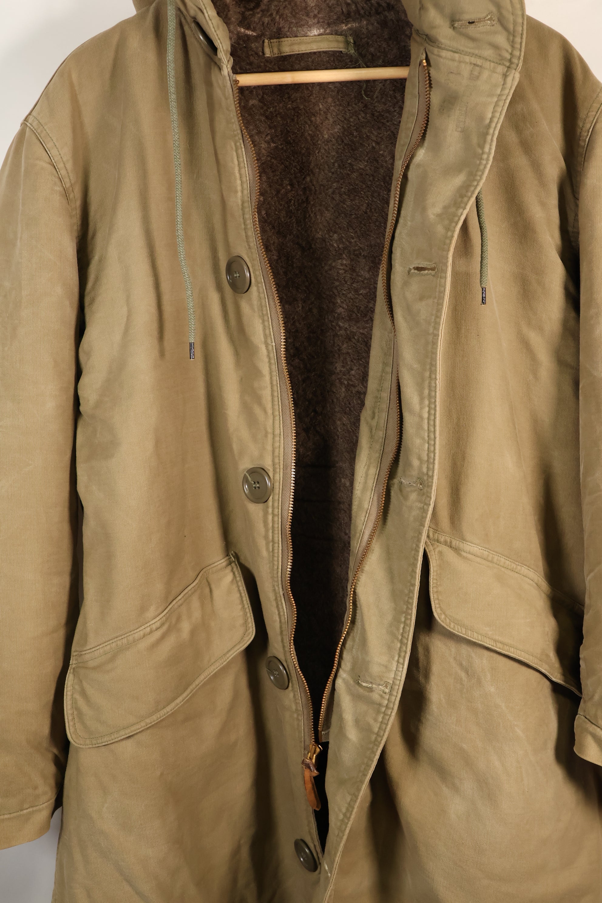 1940年代　WWII　アメリカ海軍　N-1　デッキコート　パーカー　退色あり　ステンシルなし　中古品