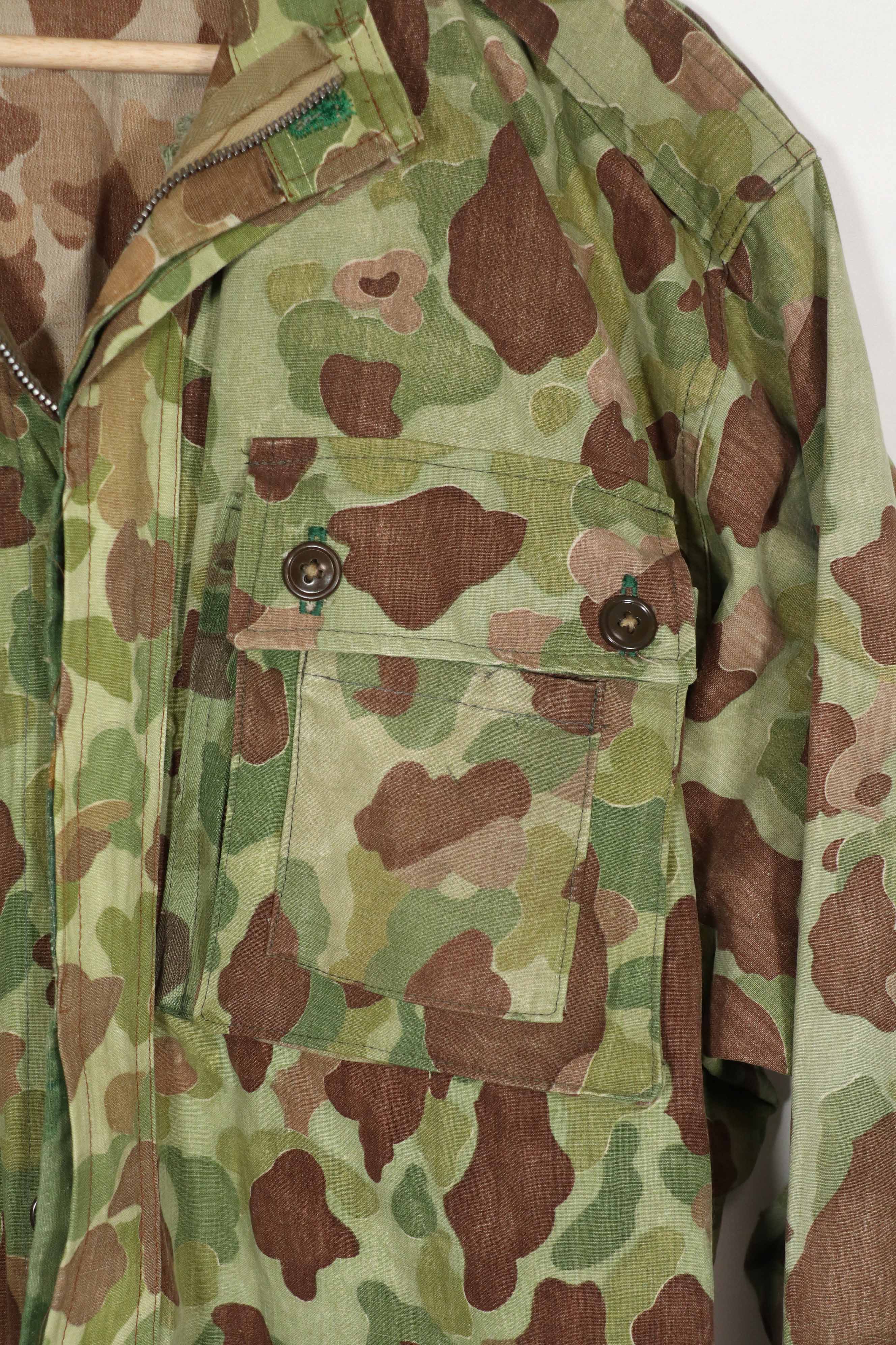 実物生地　フロッグスキン迷彩　フランス軍空挺ジャケット　再現品　ダックハンター　中古品