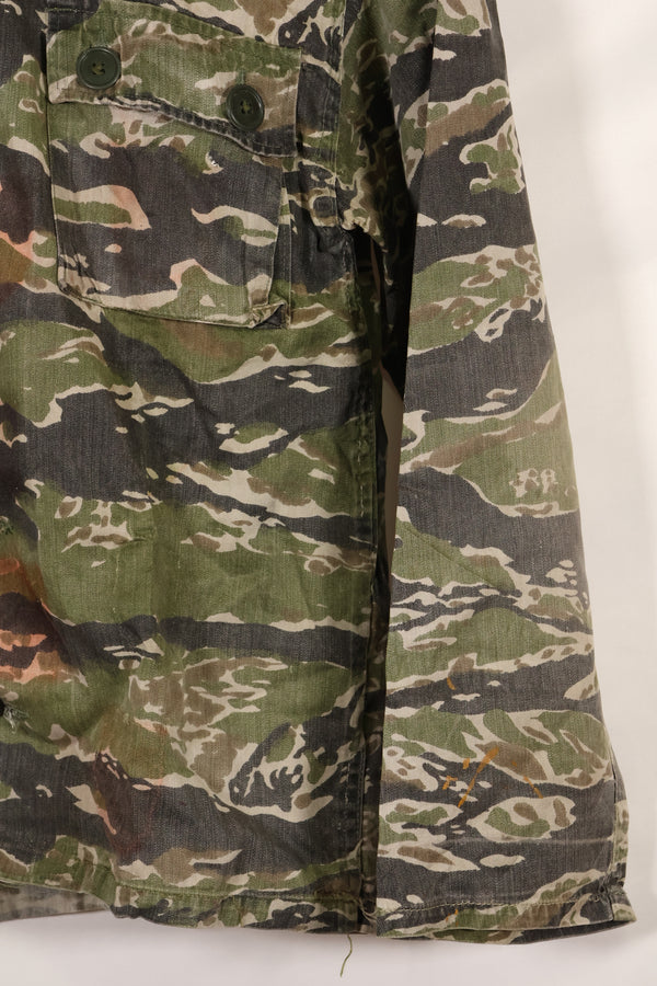 1960年代　タイガーストライプ　シャツ　CIDGパターン　退色あり　汚れあり　中古品