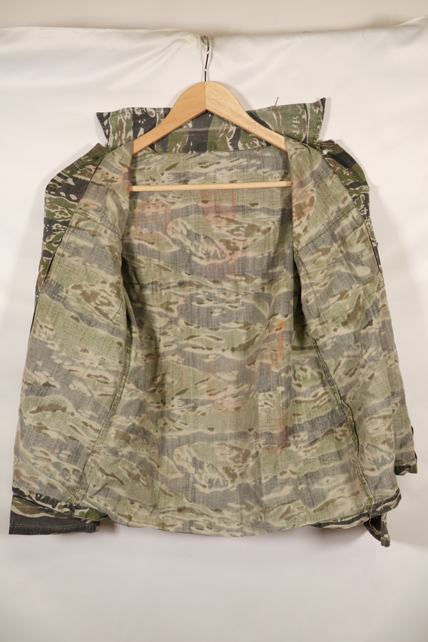 1960年代　タイガーストライプ　シャツ　CIDGパターン　退色あり　汚れあり　中古品