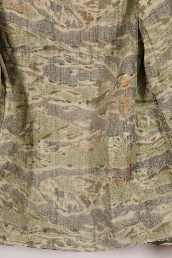 1960年代　タイガーストライプ　シャツ　CIDGパターン　退色あり　汚れあり　中古品