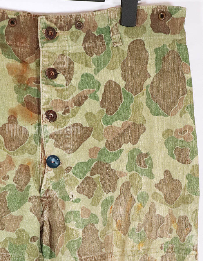 実物　1940年代　アメリカ海兵隊 Frog Skin迷彩　P44 リバーシブルパンツ　中古品