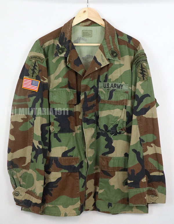 実物　アメリカ陸軍特殊部隊　ウッドランド迷彩ジャケット　1996年製　パッチ付き