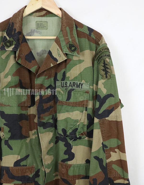 実物　アメリカ陸軍特殊部隊　ウッドランド迷彩ジャケット　1996年製　パッチ付き